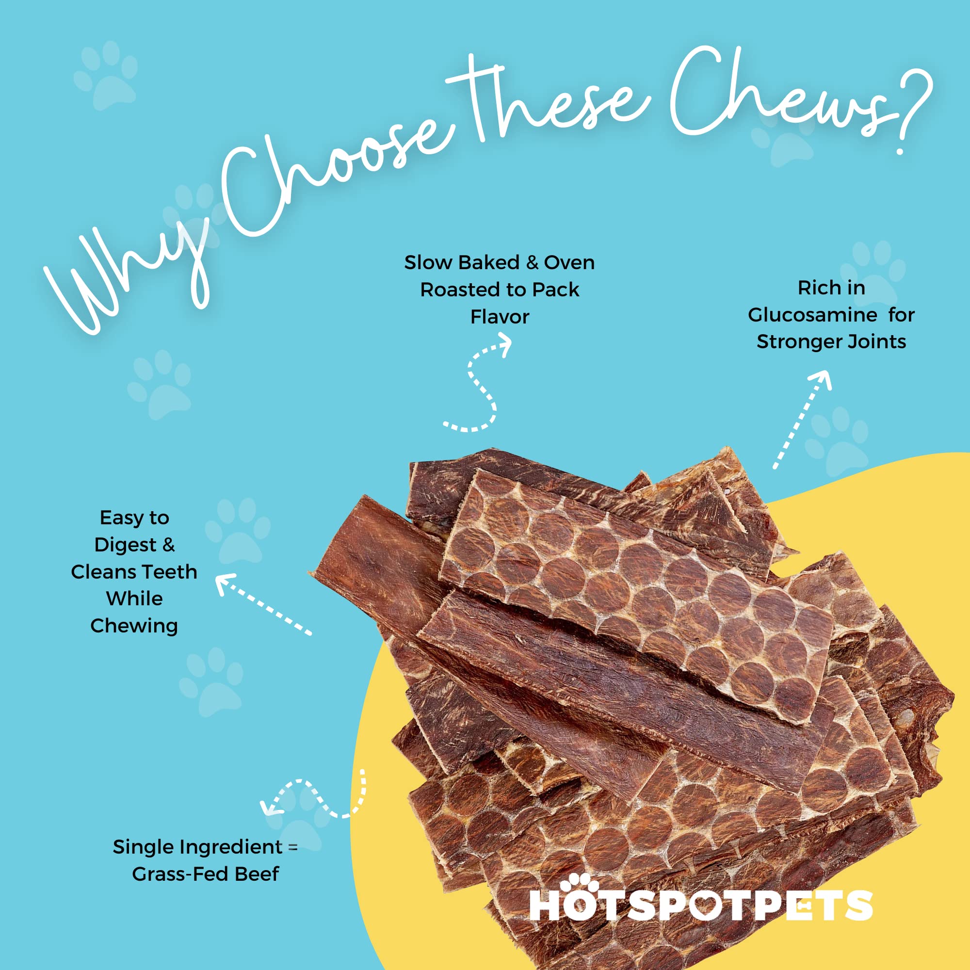 hotspot pets Beef Esophagus Dog Treats (6 INCHES) (1LB Bag) Grass Fed with No Added Hormone All Natural Jerky Dog Treats - Chews