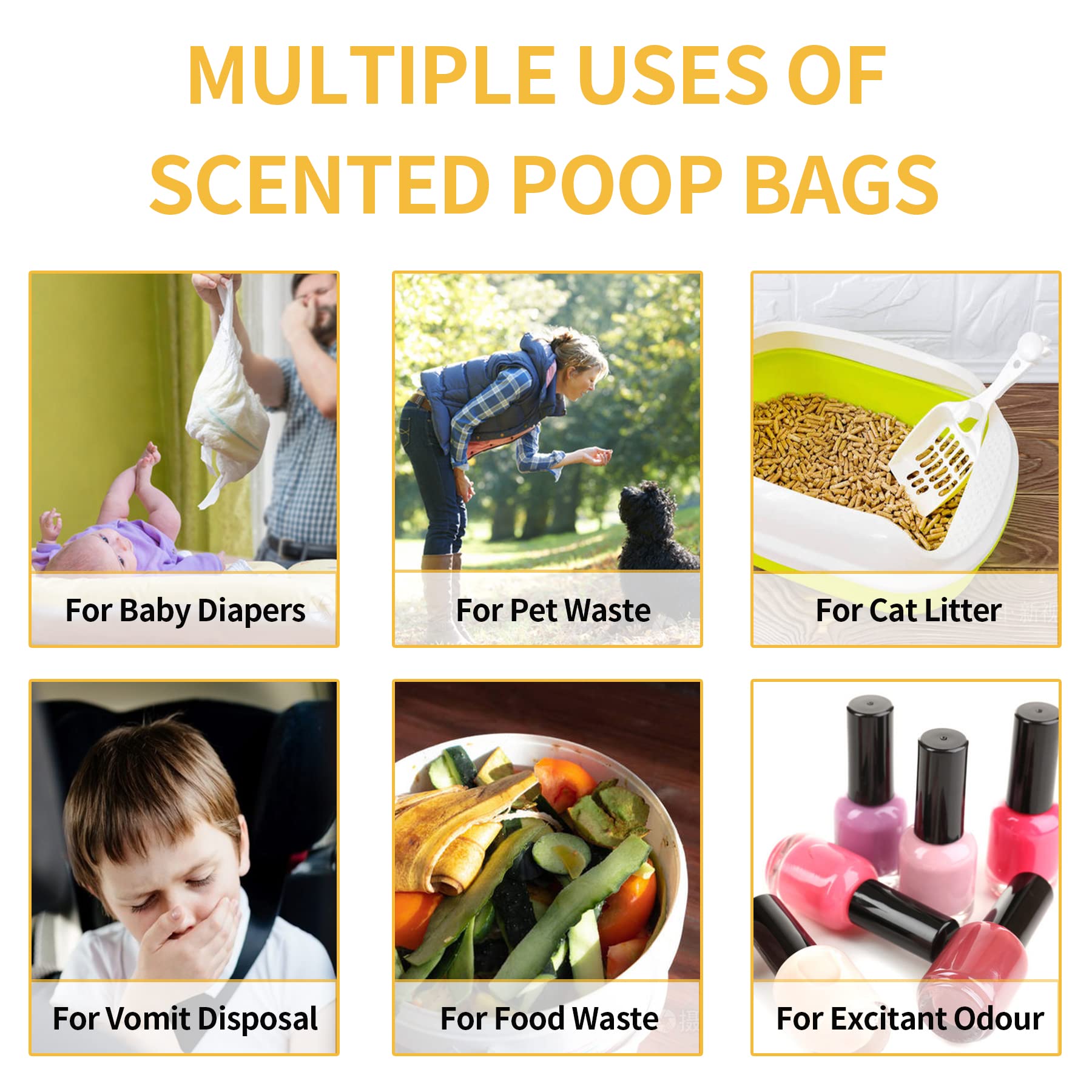 Atifbop Biodegradable Dog Poop Bags 150 Counts 10 Rolls With One Free Dispenser, Thicken And Earth-Friendly Dog Poop Bag Holder (Scented)