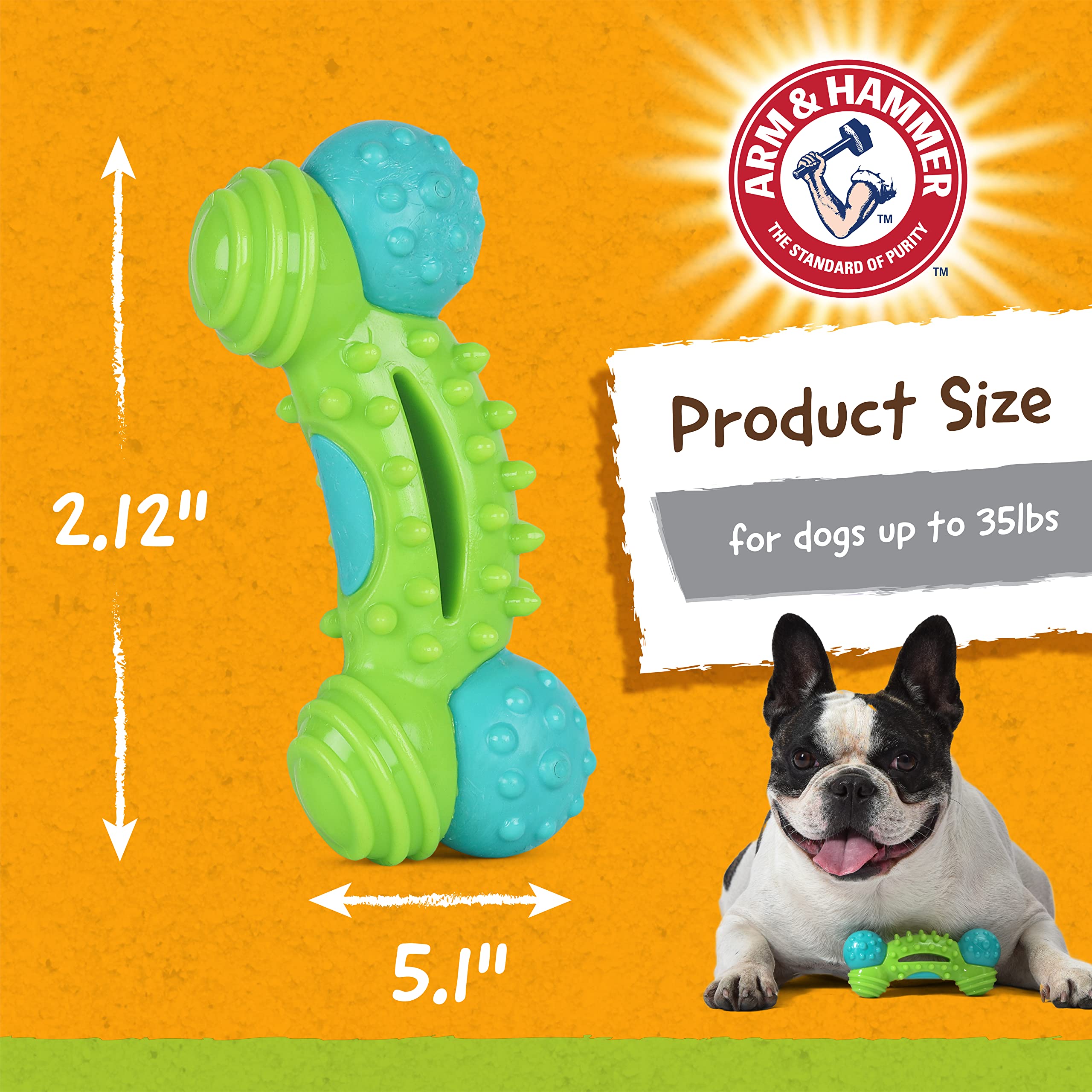 Arm & Hammer for Pets Nubbies Duality Bone Dental Dog Toy| Best Dog Chew Toy for Moderate Chewers | Dog Dental Toy Helps Reduce