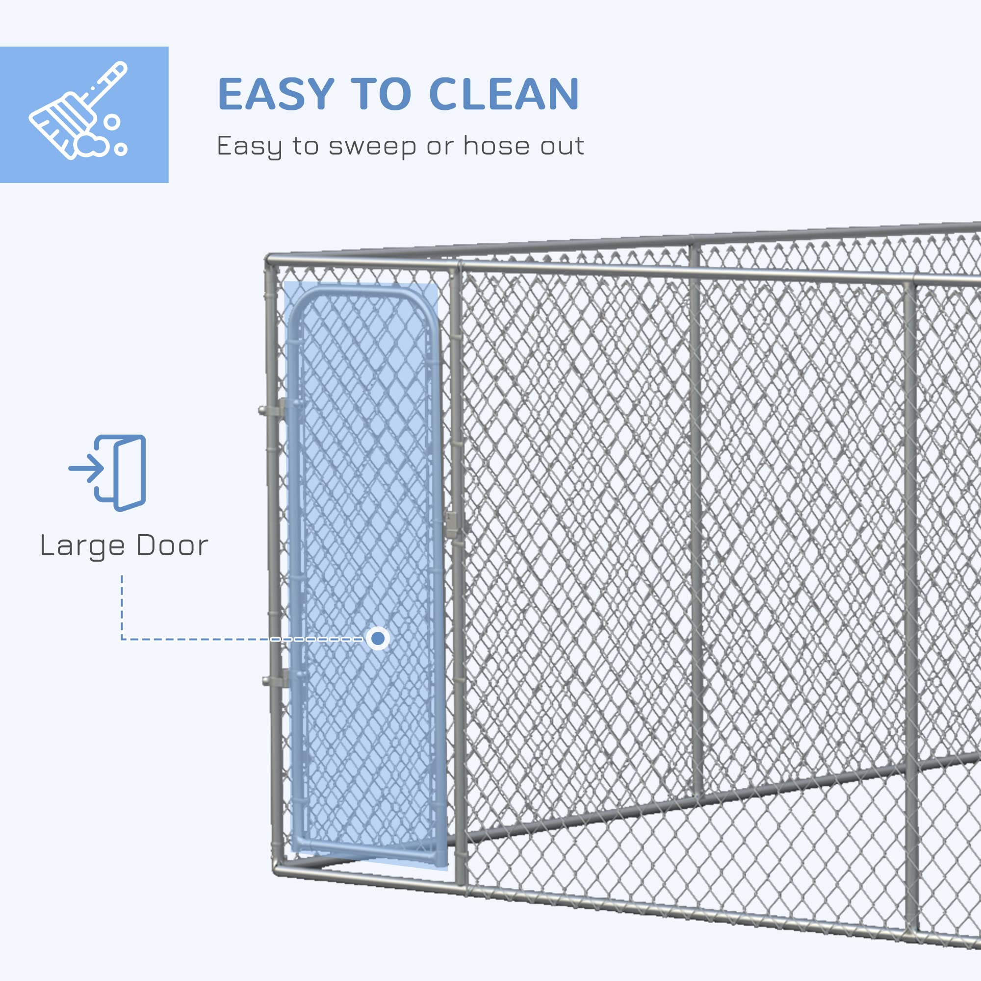 PawHut 172.2 Sq. Ft. Dog Playpen Outdoor, Walk-in Dog Run Kennel Puppy Exercise Pen with Galvanized Steel Frame, for Small and M