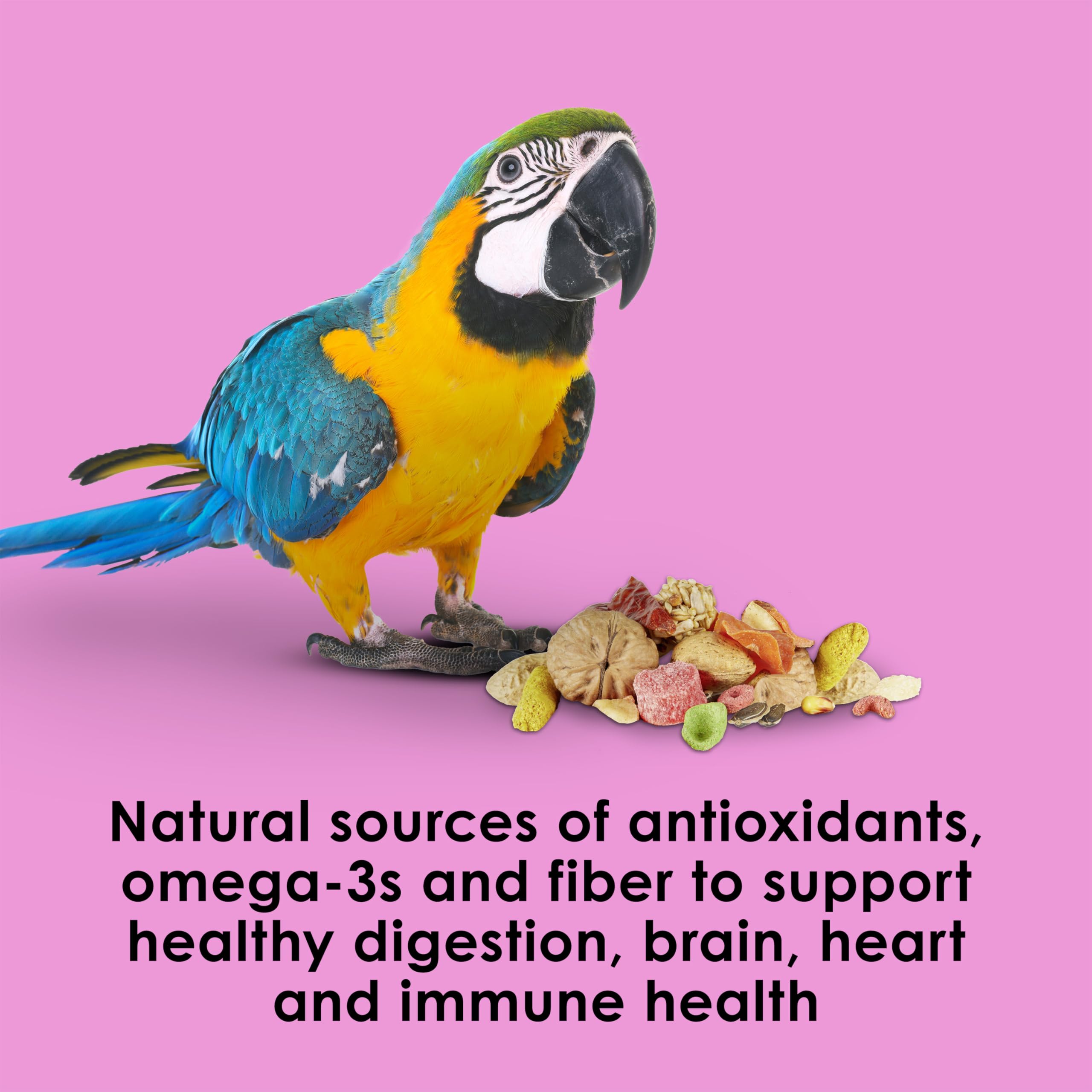 Kaytee Fiesta Big Bites Macaw Food, Nutritious and Fun Blend, Supports Skin, Feather, Digestion, Brain and Heart Health, 10 poun