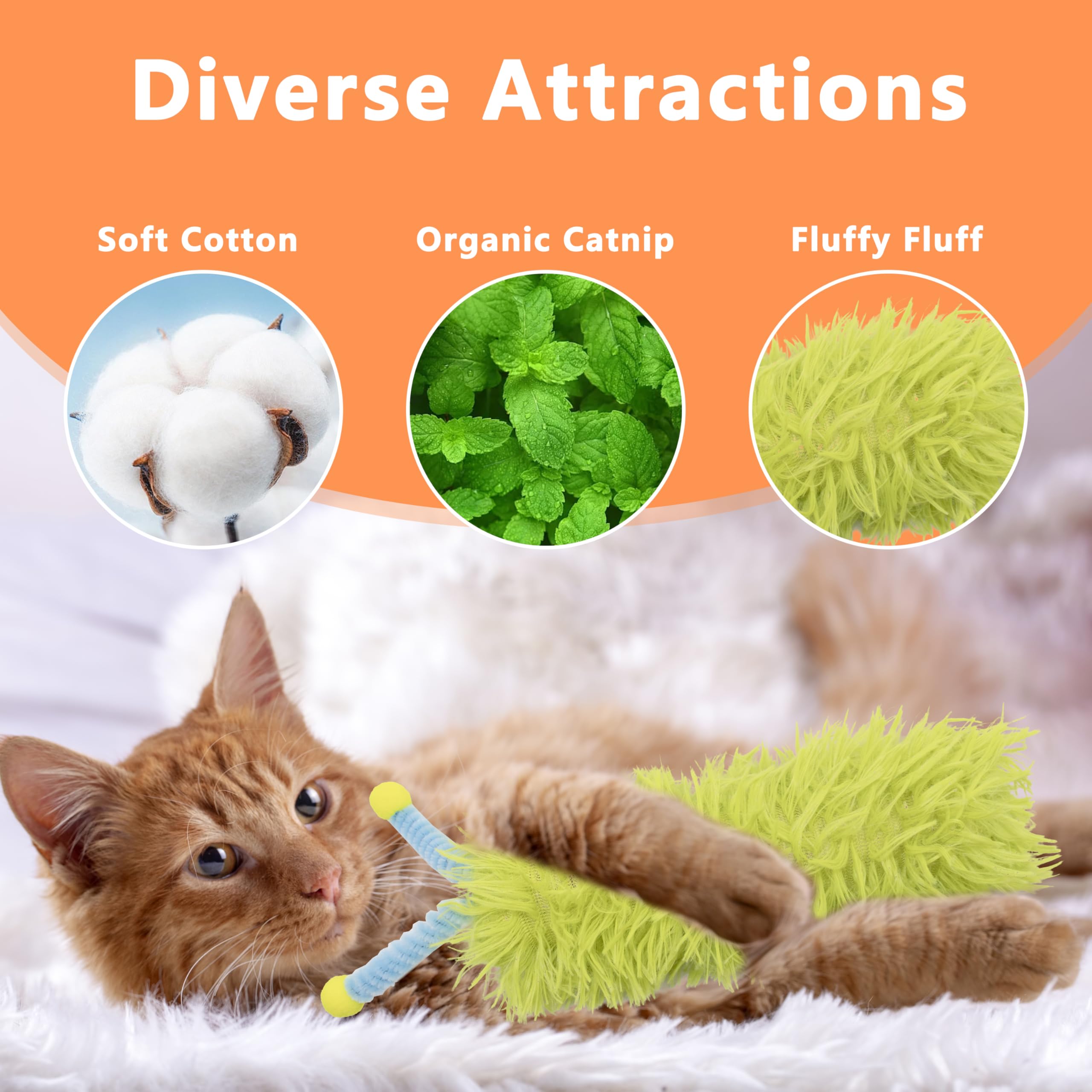 Maiiu 3 Pack Catnip Pillows - Soft And Durable Cat Toys With Antennae, Rich Color, Indoor Interactive Kicker, Companion For Cats