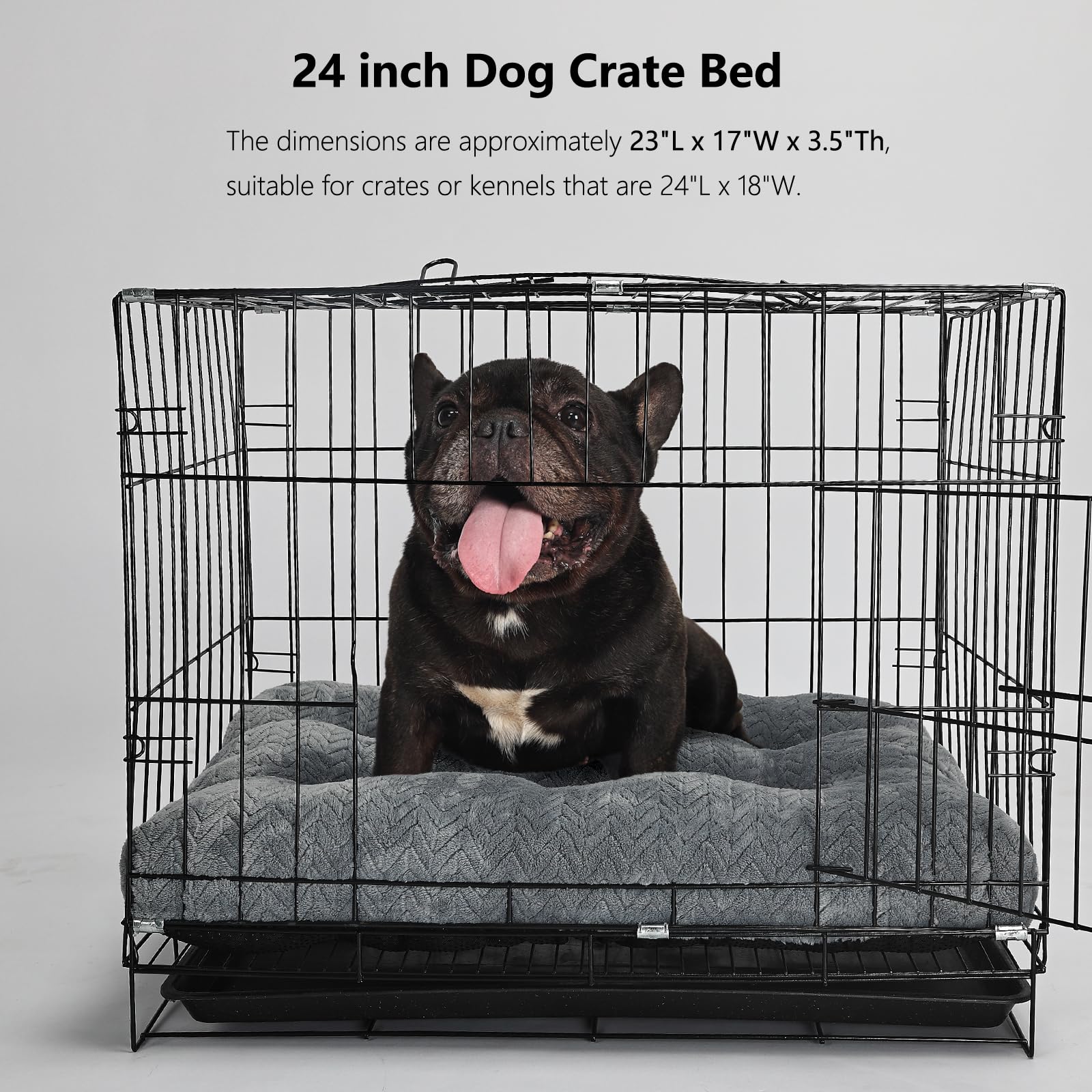 Small Dog Bed For Crate Washable With Anti-Slip Crate Pad Soft Fluffy Kennel Pad For Dog Cage 24 Inch Puppy Bed Fit Up To 25 Lbs