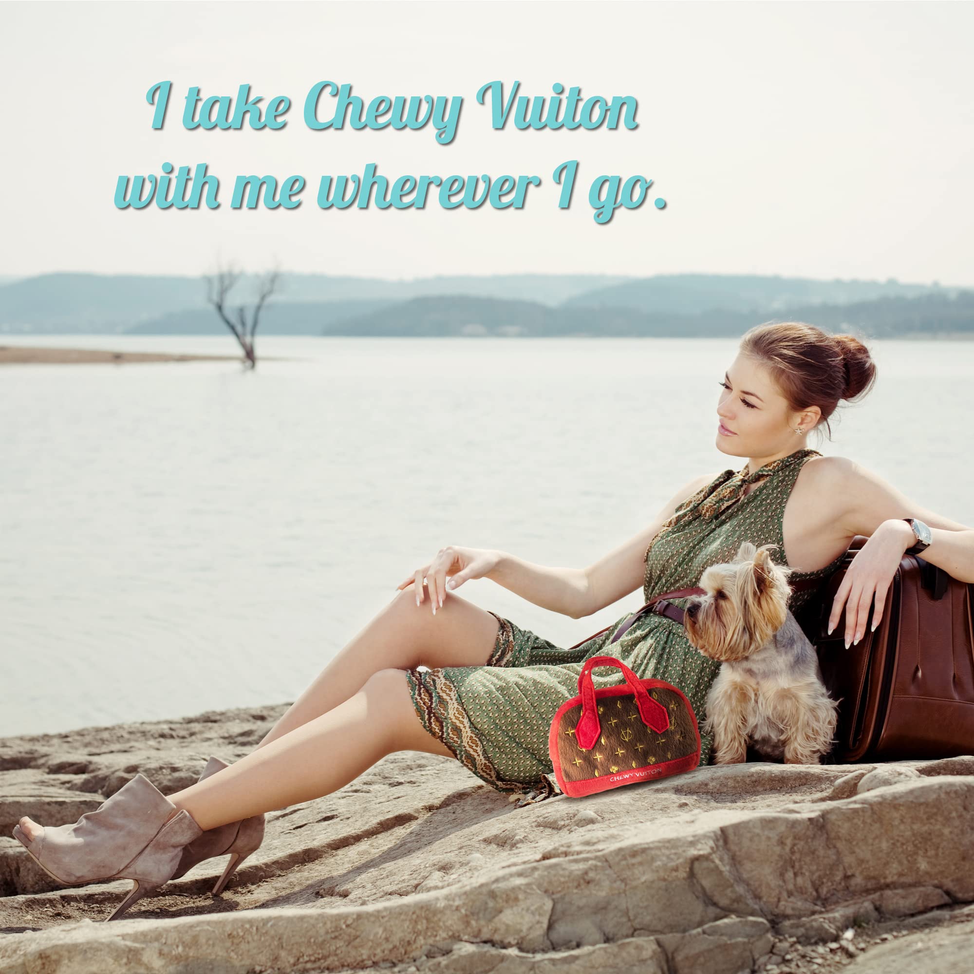 Dog Diggin Designs Runway Pup Collection | Unique Squeaky Parody Plush Dog Toys - Haute Couture Purses & Handbags