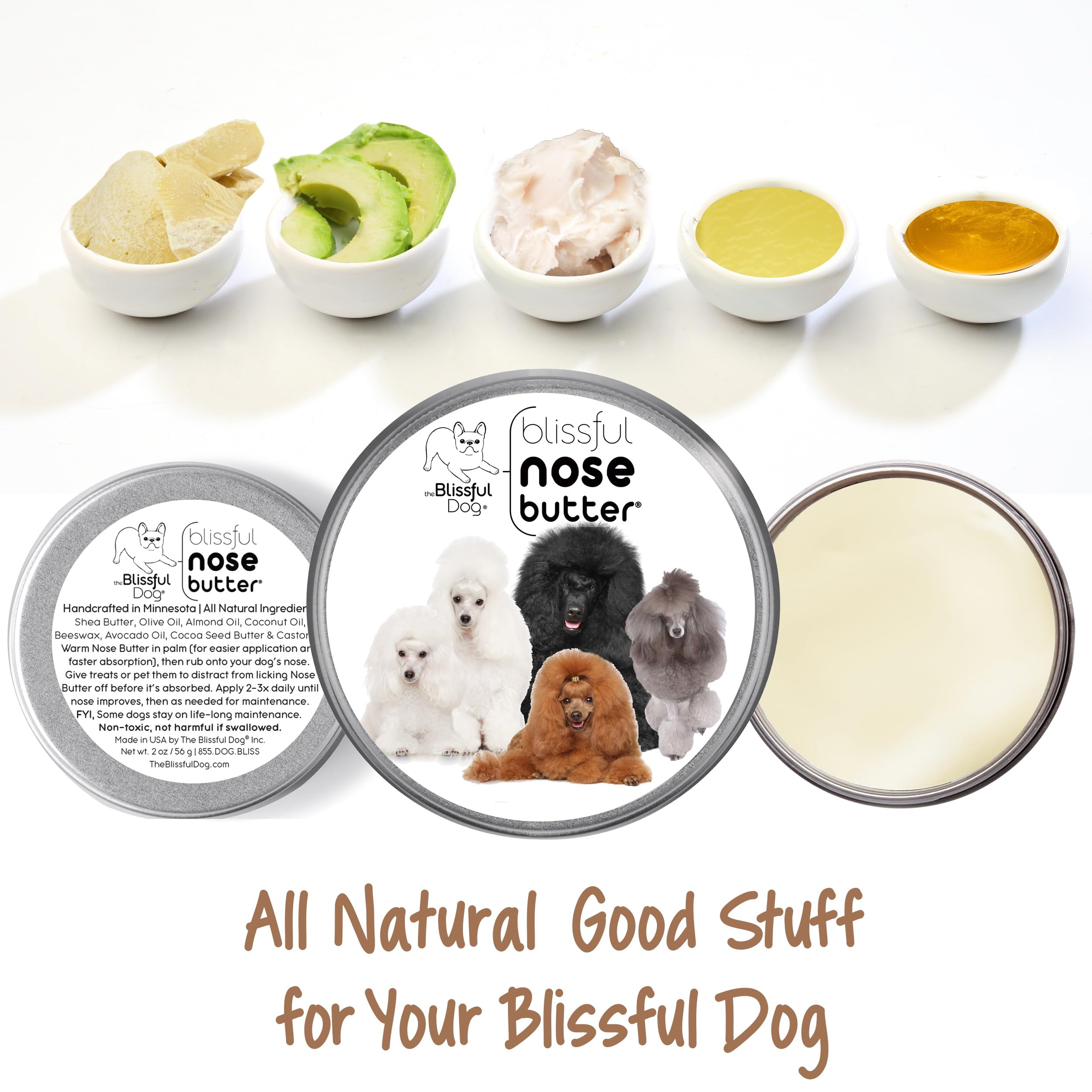 The Blissful Dog Poodle Unscented Nose Butter - Dog Nose Butter, 2 Ounce