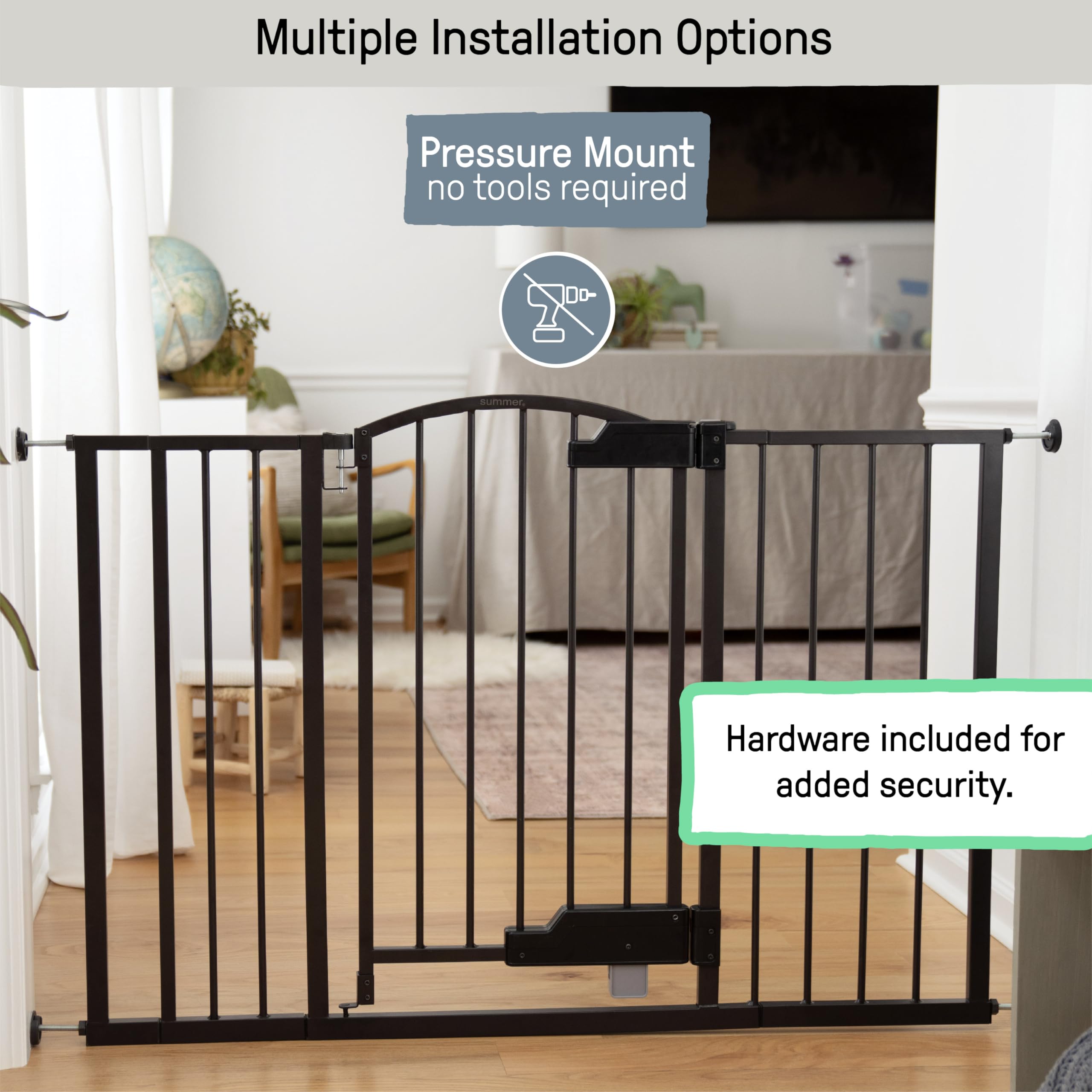 Ingenuity Thruway 52W Series Pet And Baby Gate With Glideopen, 29'-52' Wide, 28' Tall, Pressure Or Hardware Mounted, Install On Wall Or Banister In Doorway Or Hallway - Espresso