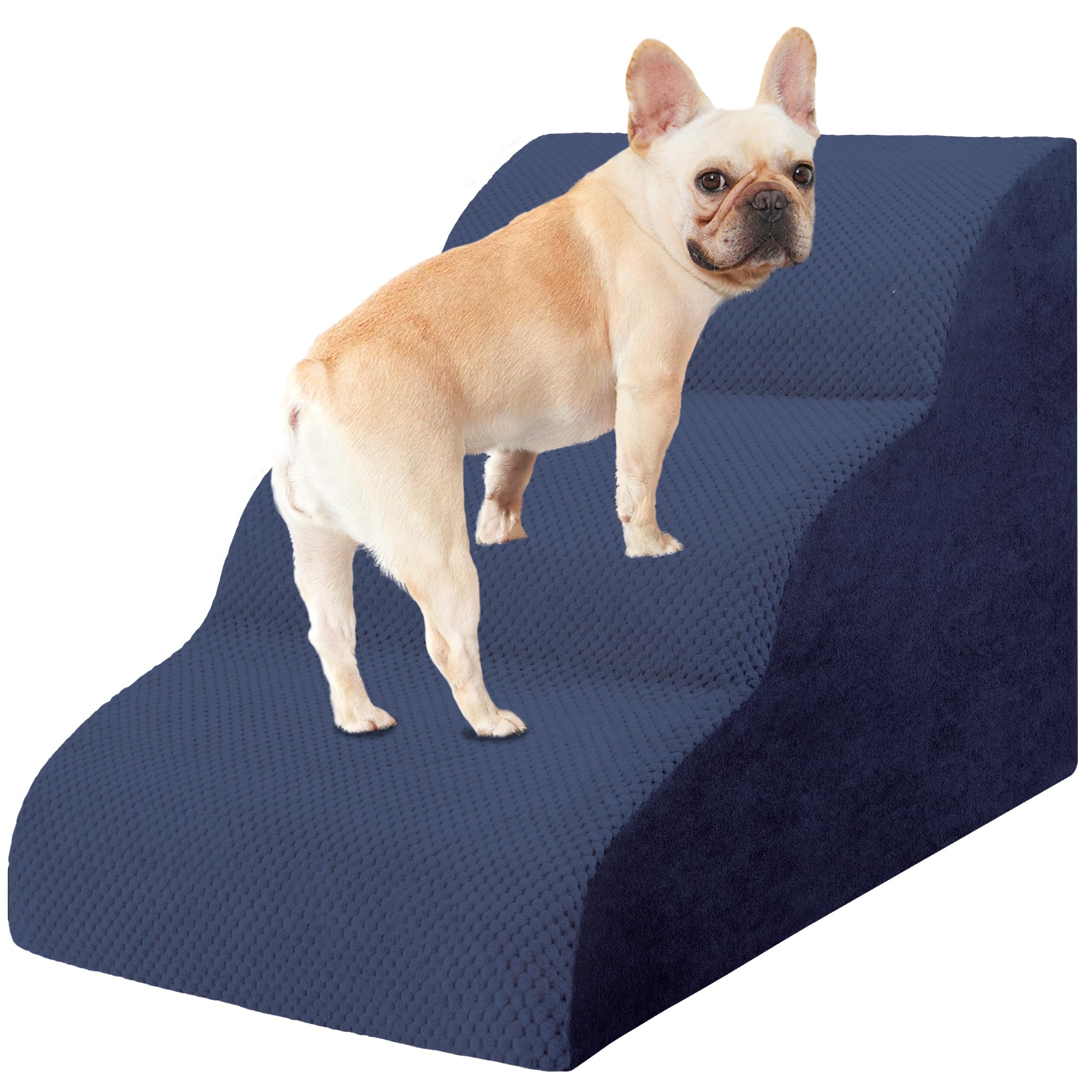 Dog Stairs for Small Dogs, High Density Foam Dog Steps, Extra Wide Non-Slip Pet Ramp for High Beds Or Couch, Soft Doggie Ladder 