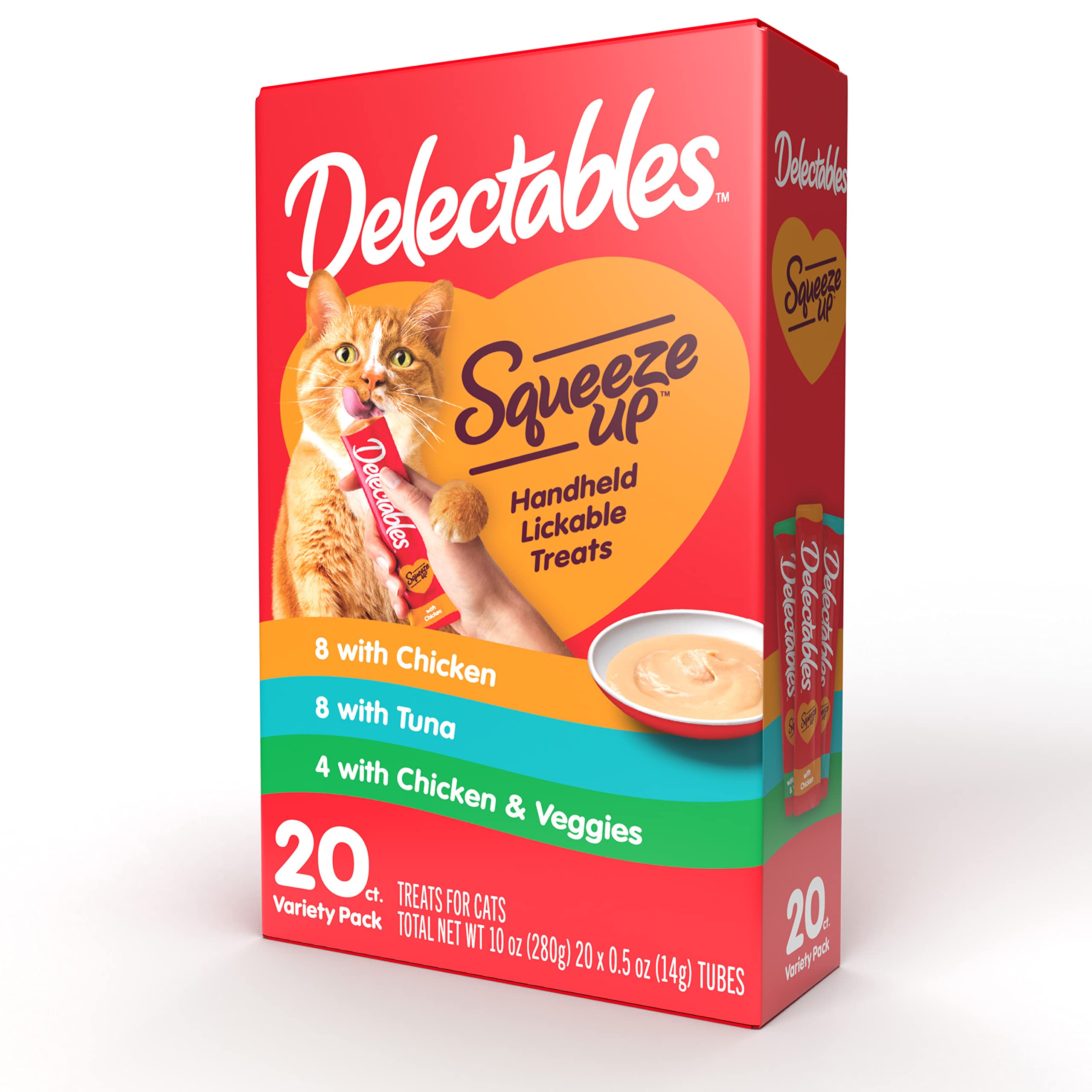 Hartz Delectables Squeeze Up Cat Treat Variety Pack Chicken Tuna and Veggies
