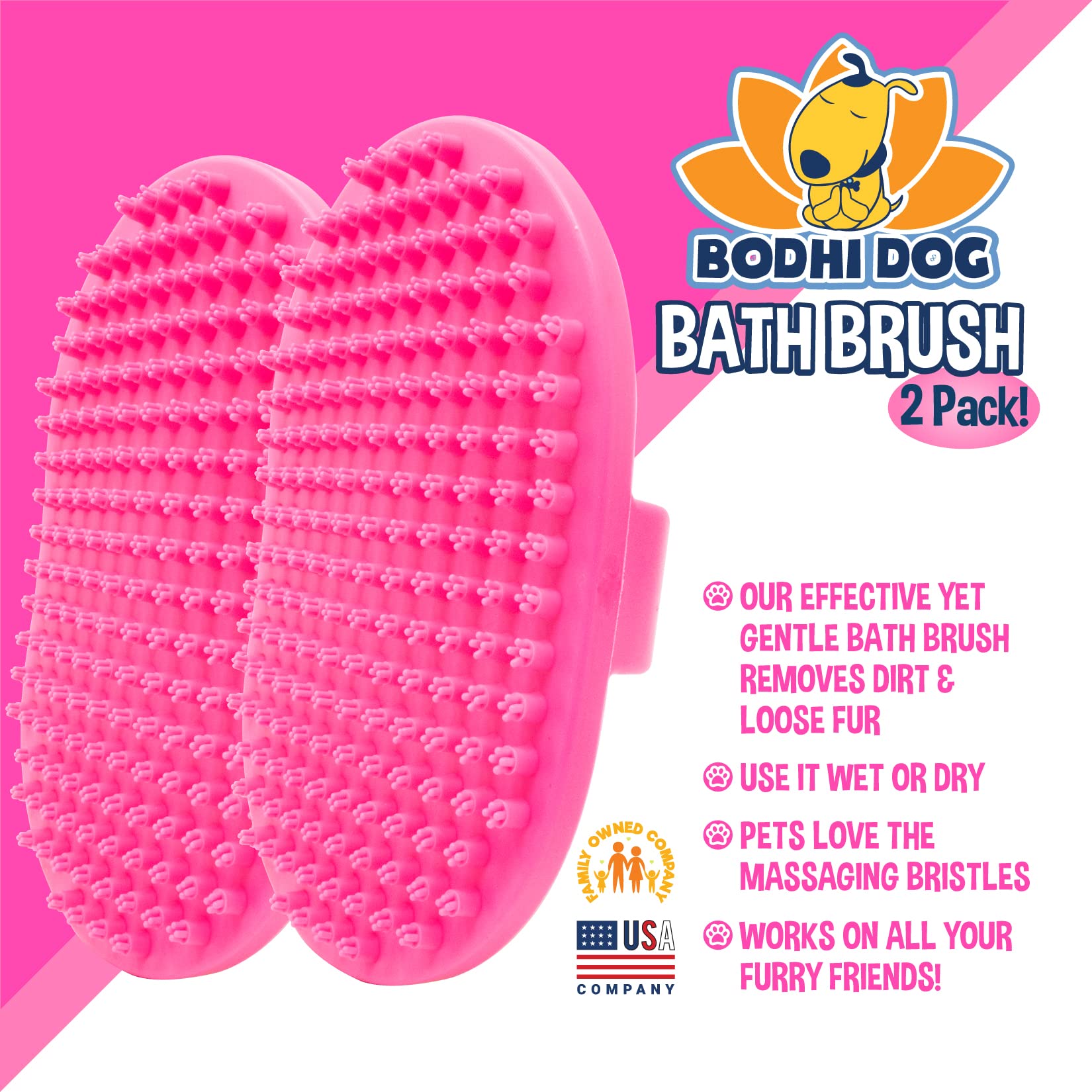 Bodhi Dog Shampoo Brush | Pet Shower & Bath Supplies For Cats & Dogs | Dog Bath Brush For Dog Grooming | Long & Short Hair Dog S