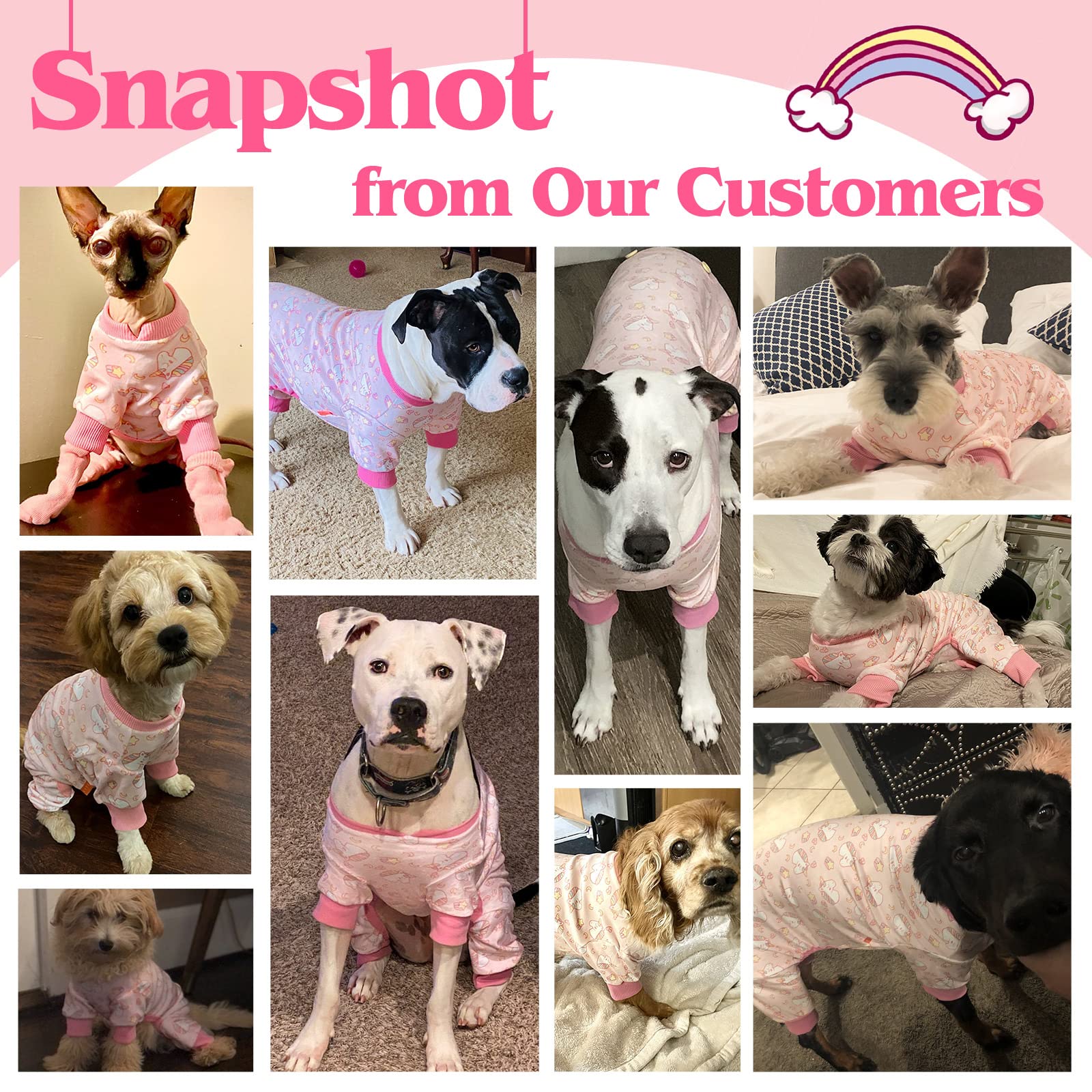 Kyeese Dog Pajamas Unicorn Soft Material Stretchable Dog Pajamas Onesie Pet Pjs For Fall Winter