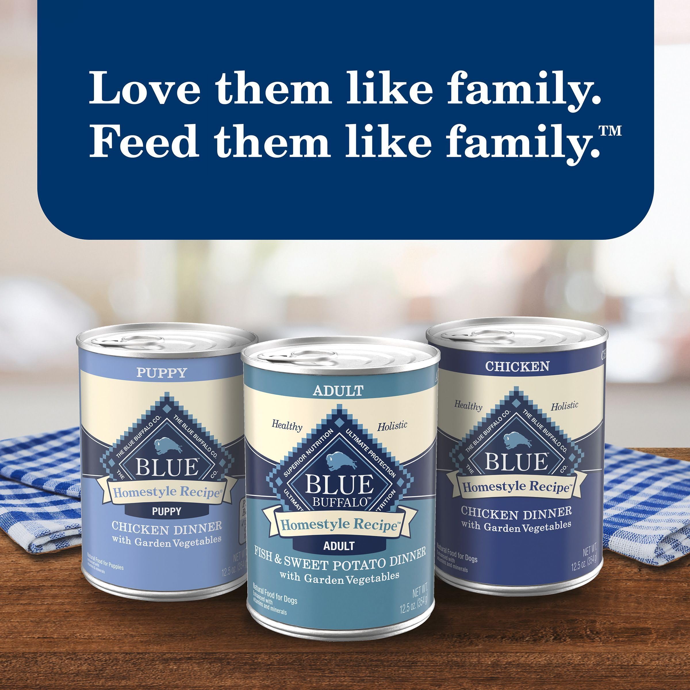 Blue Buffalo Homestyle Recipe Adult Wet Dog Food, Made with Natural Ingredients, Fish & Sweet Potato Dinner With Garden Vegetabl