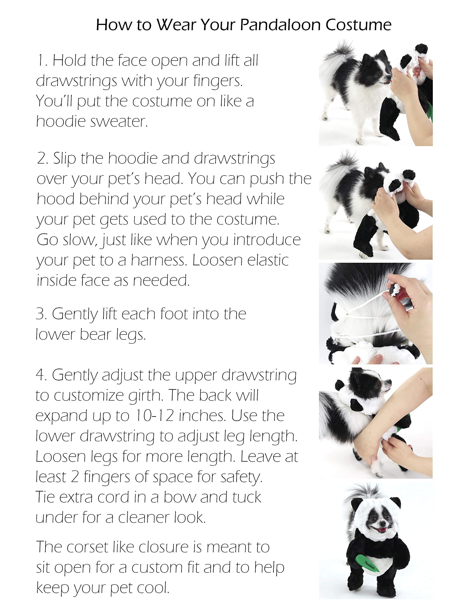 Pandaloon Dog Halloween Costume - As Seen on Shark Tank - Patented - Funny Costume with Arms for Small and Medium Dogs and Cats