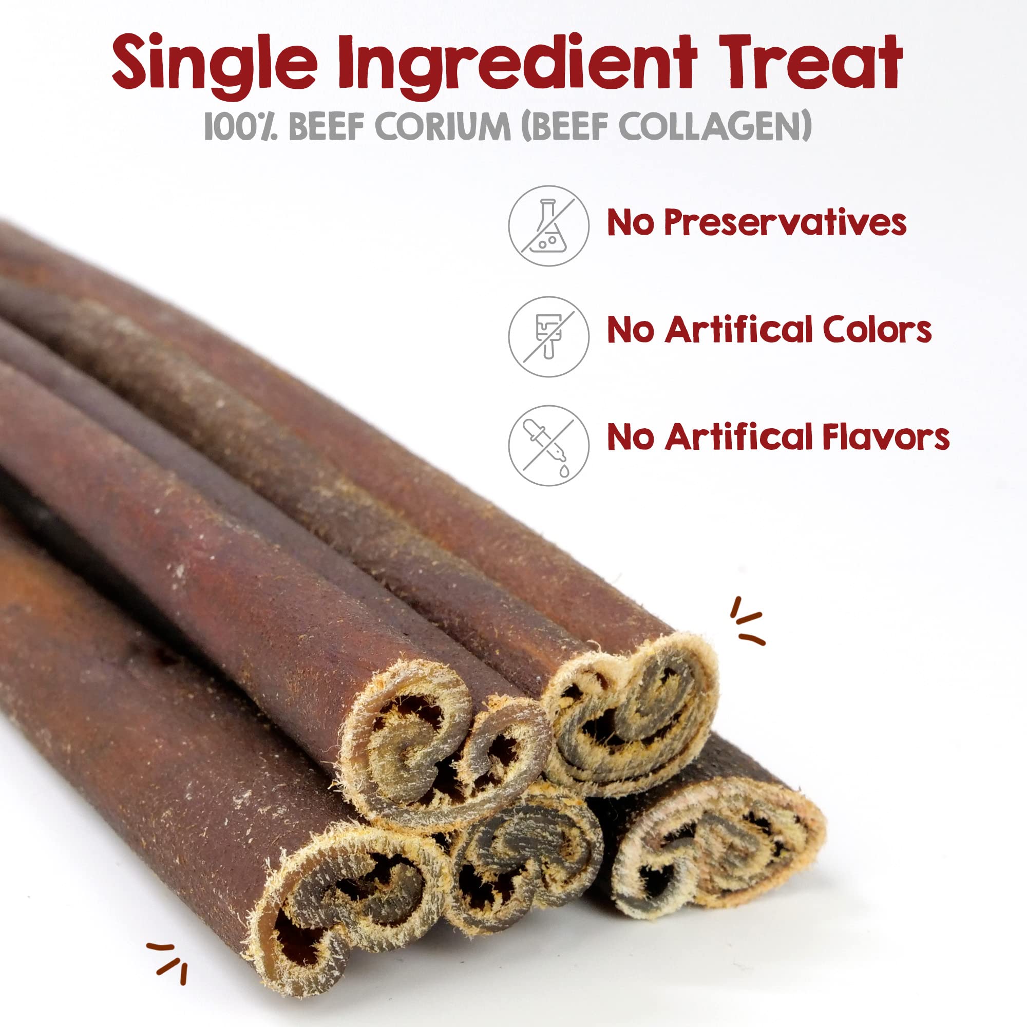 Rileys 6 Inch Beef Collagen Sticks for Dogs, Collagen Chews for Dogs, Bully Stick & Rawhide Alternative, Long Lasting, No Raw H