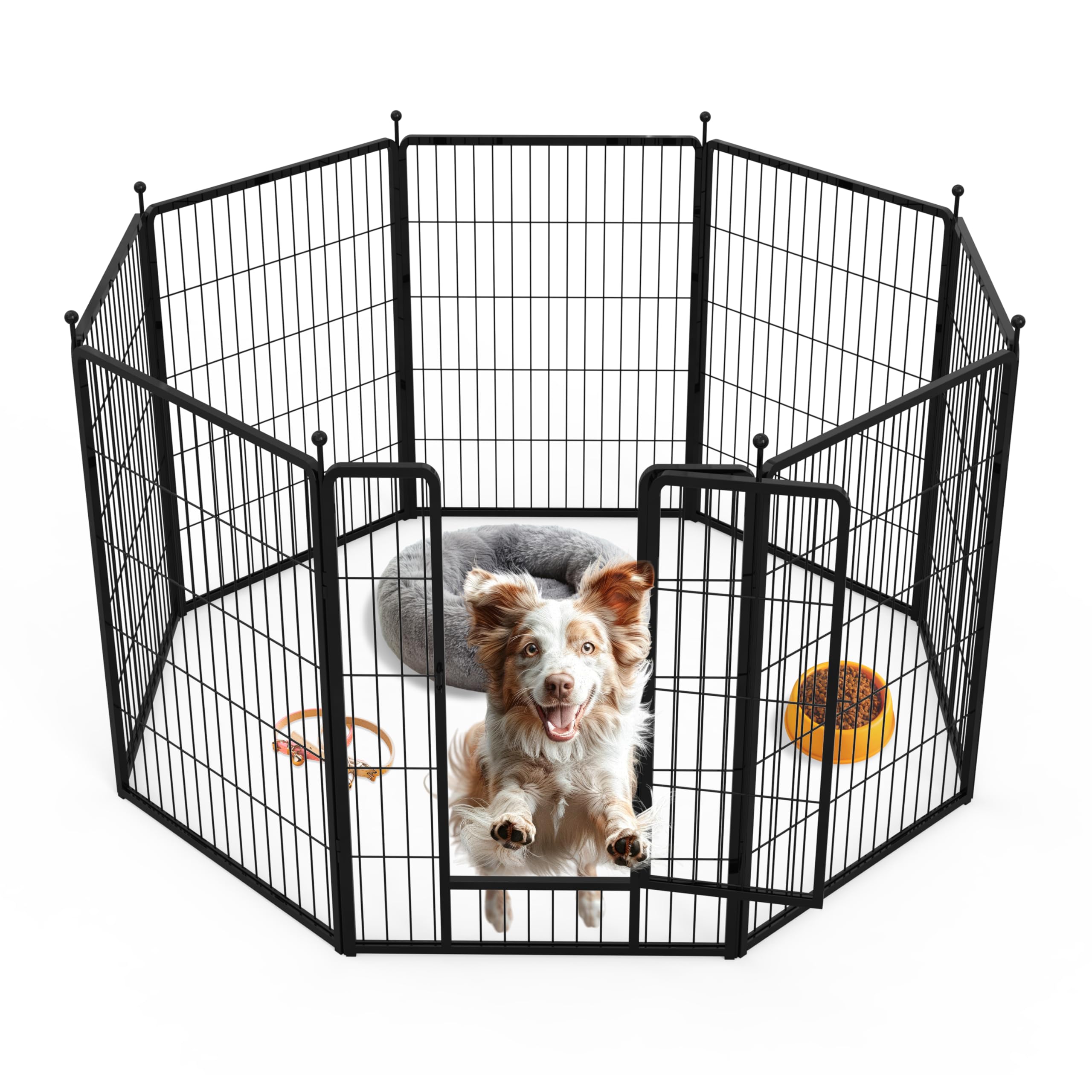 Simple Deluxe Dog Playpen, 40 Height 8 Panels Fence with Anti-Rust Coating, Metal Heavy Portable Foldable Dog Pen for Medium/Lar