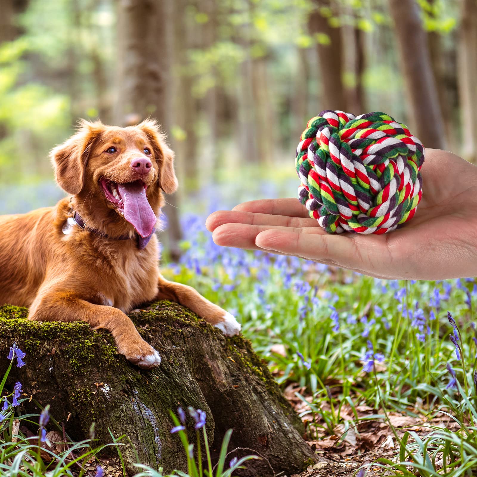 6 Pack Dog Chew Toys For Aggressive Chewers Large Breed, Xl Cotton Dog Rope Balls, Indestructible Dog Toys With Tough Twisted Fo