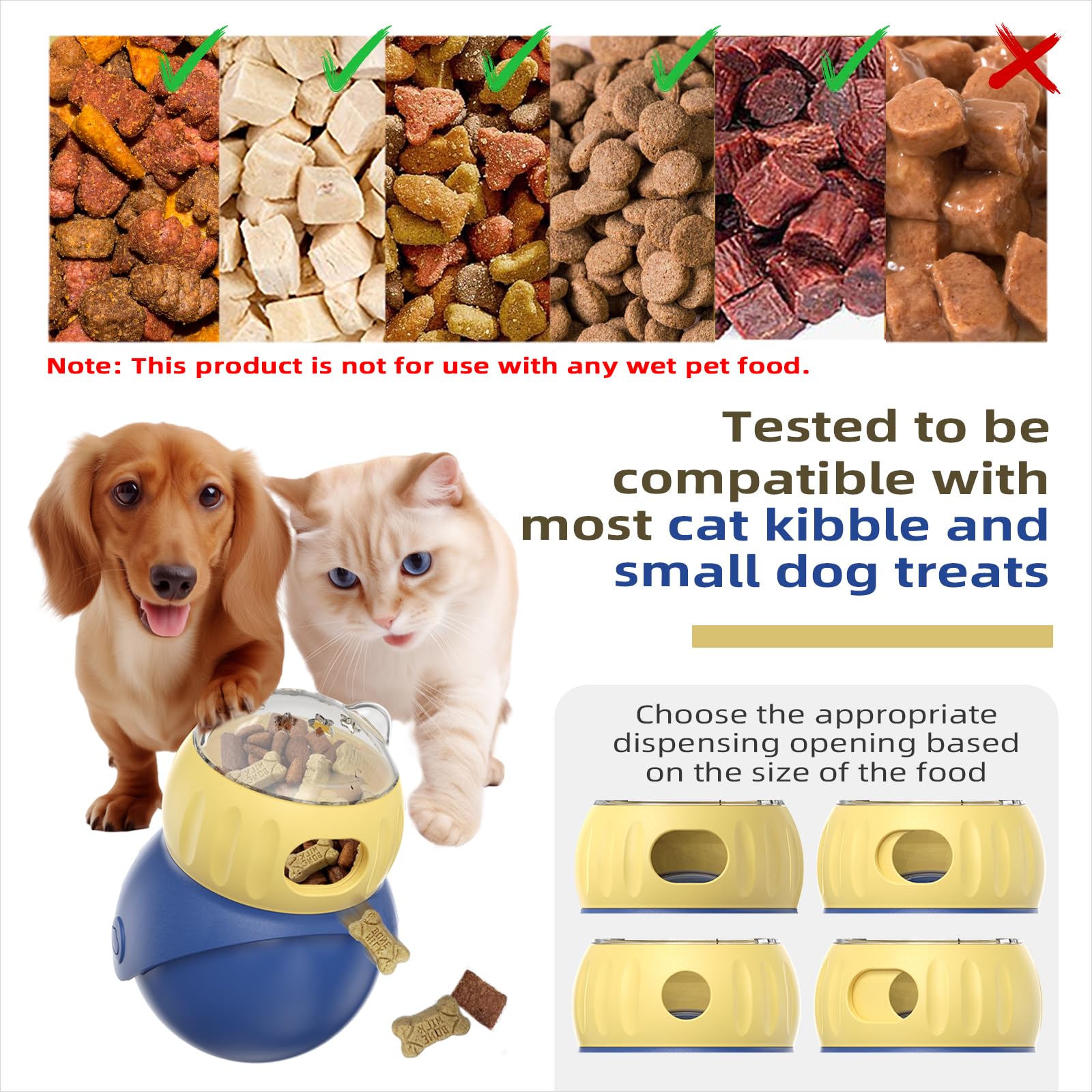 Majoxin Dog Interactive Toys Adjustable Food Dispenser Tough Slow Feeder Ball Treat Dispenser Dog Toys Puzzles Feeder for Small
