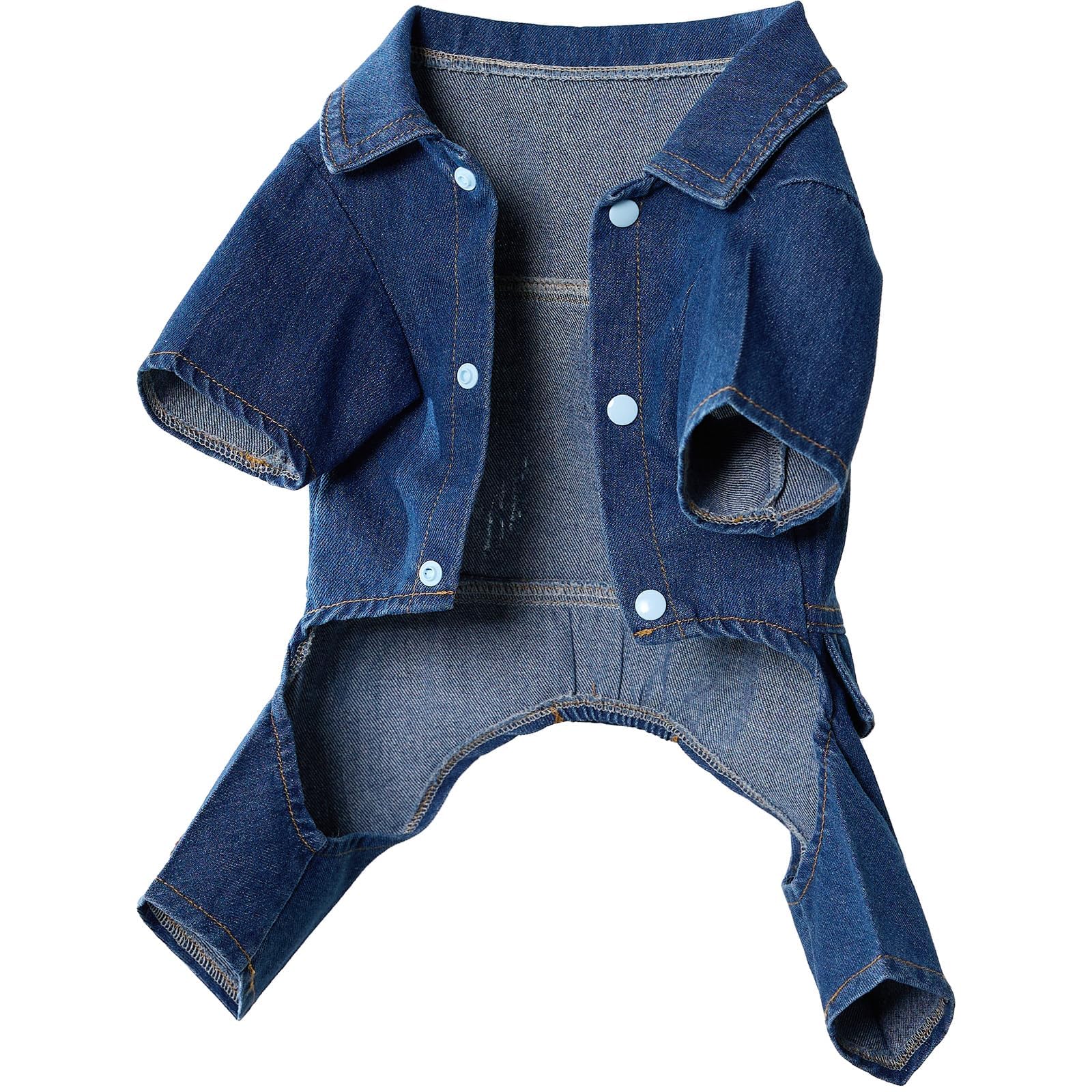 Cantuccistudio Fashionable Denim Dog Jacket, Suitable For Small To Medium-Sized Dogs To Wear All Year Round, Machine Washable (X