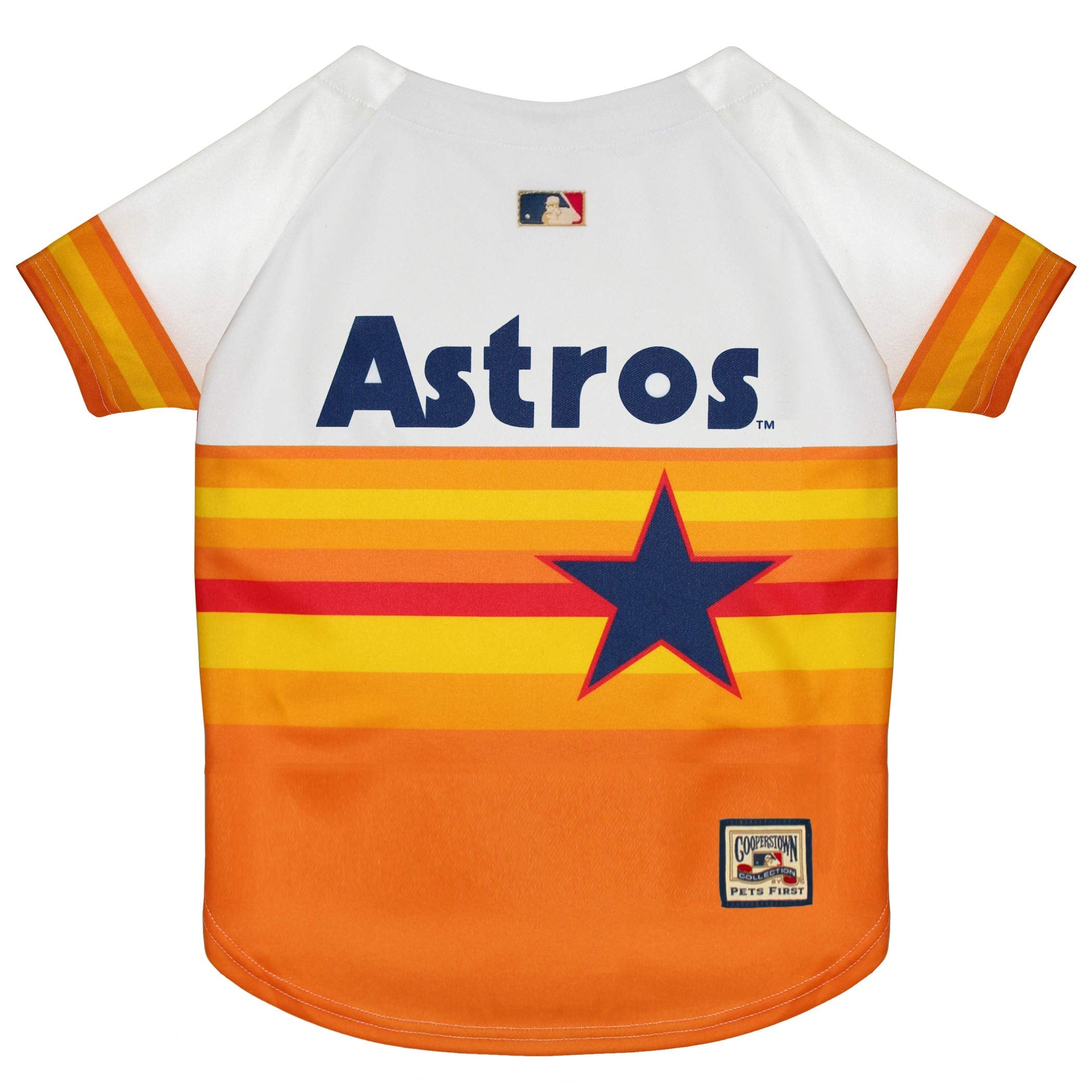 MLB Houston Astros Vintage Throwback Jersey for Dogs & Cats in Team Color. Comfortable Polycotton Material, Extra Large