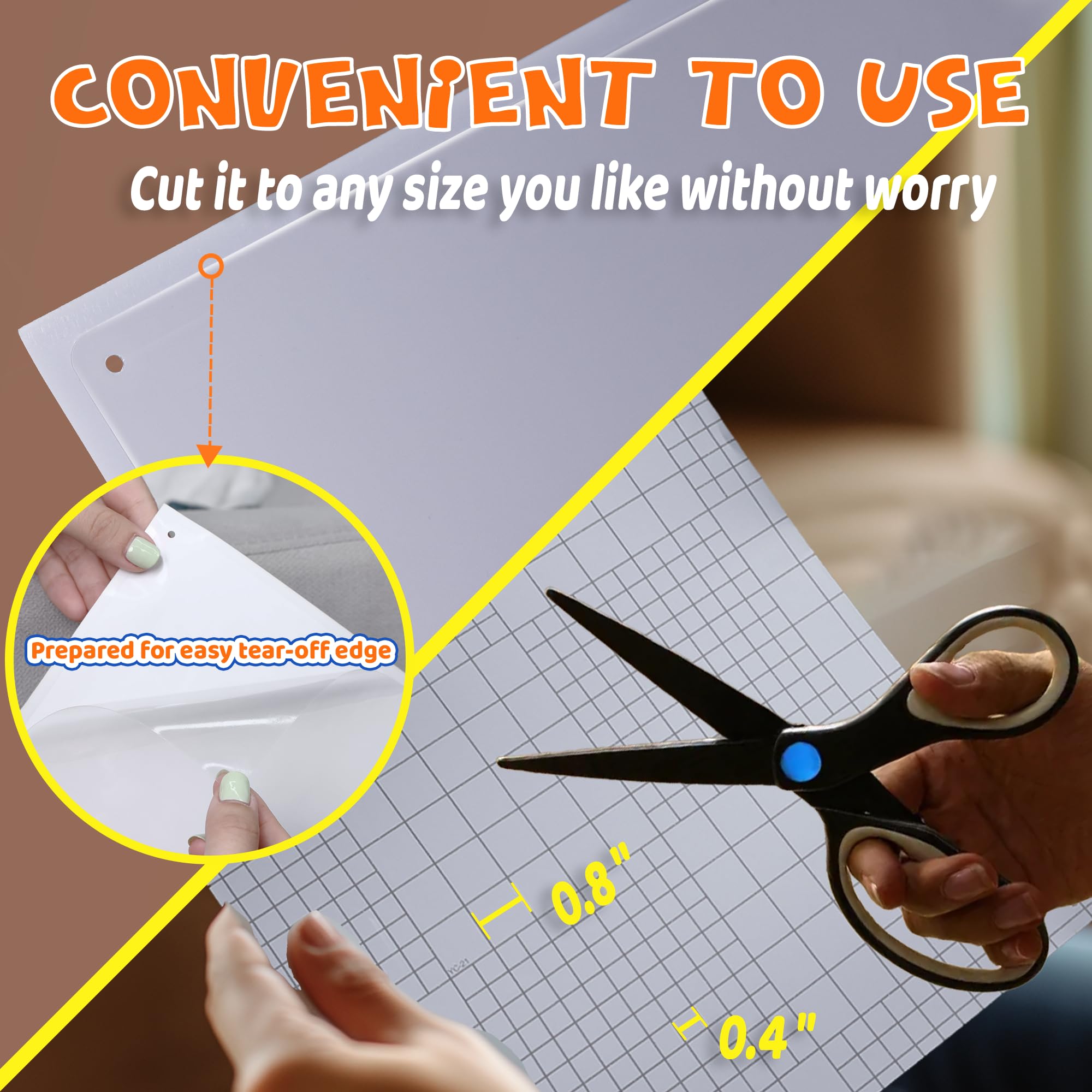 12 Pcs Cat Scratch Furniture Protector, Single Side Couch Protector from Cat Claws with 4 Holes, Easy to Stick & Fix, Cat Scratc