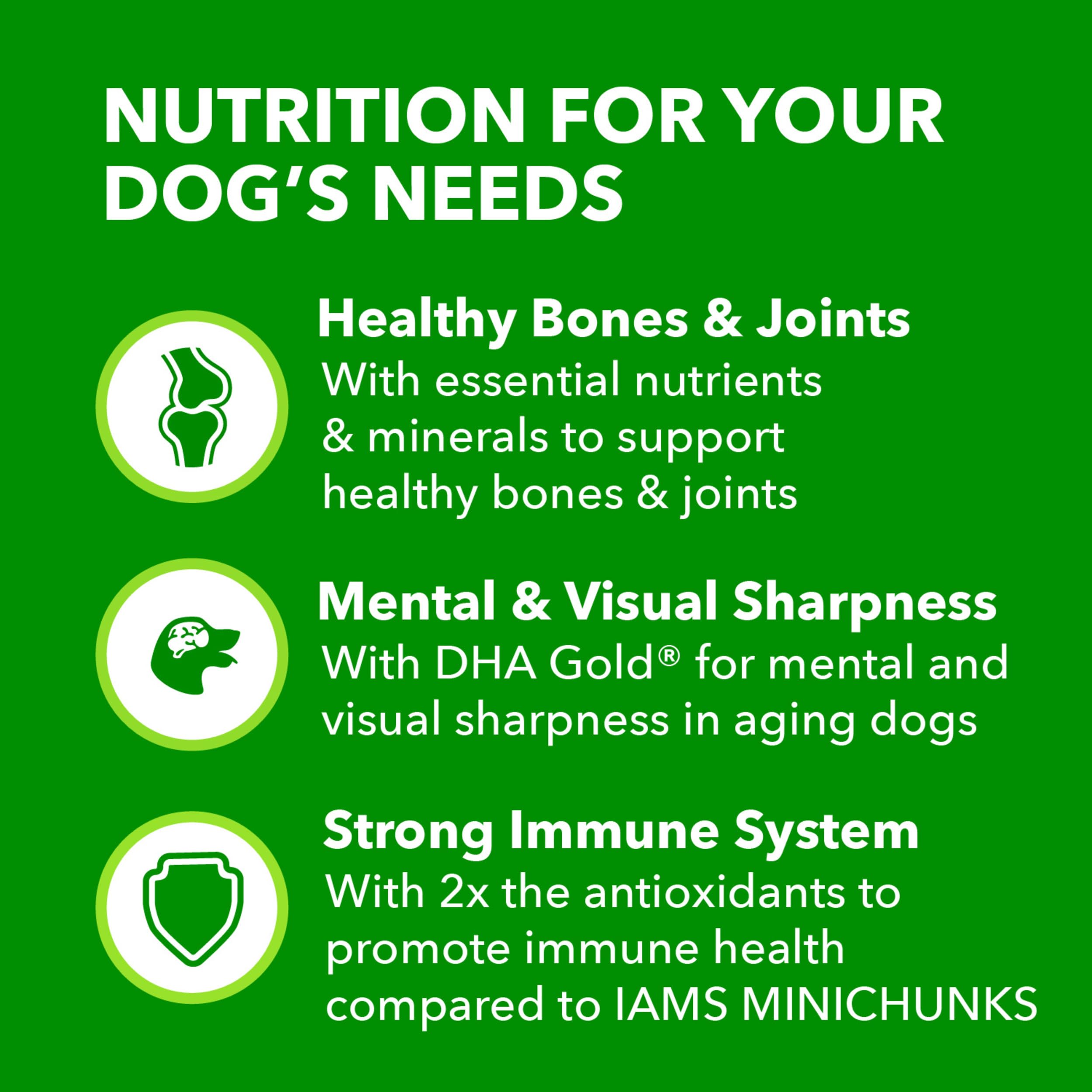 IAMS Proactive Health Healthy Aging Adult Dry Dog Food for Mature and Senior Dogs with Real Chicken, 15 lb. Bag
