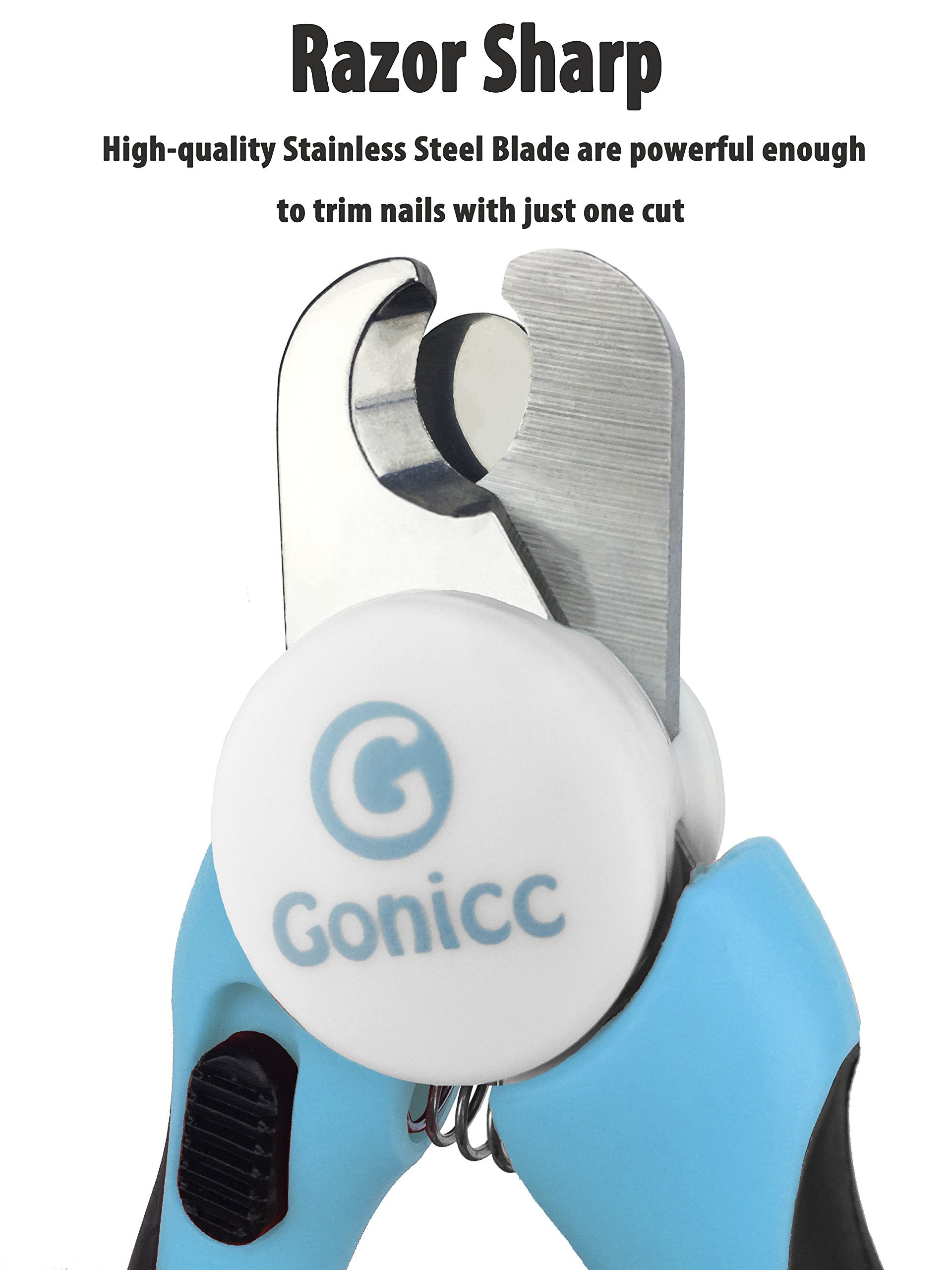 Gonicc Professional Small Dog And Cat Nail Clippers Sharp Stainless Steel Pet Nail Trimmers(With Free Nail File In Handle), For Rabbit, Small Animal, With Safety Guard To Avoid Overcutting