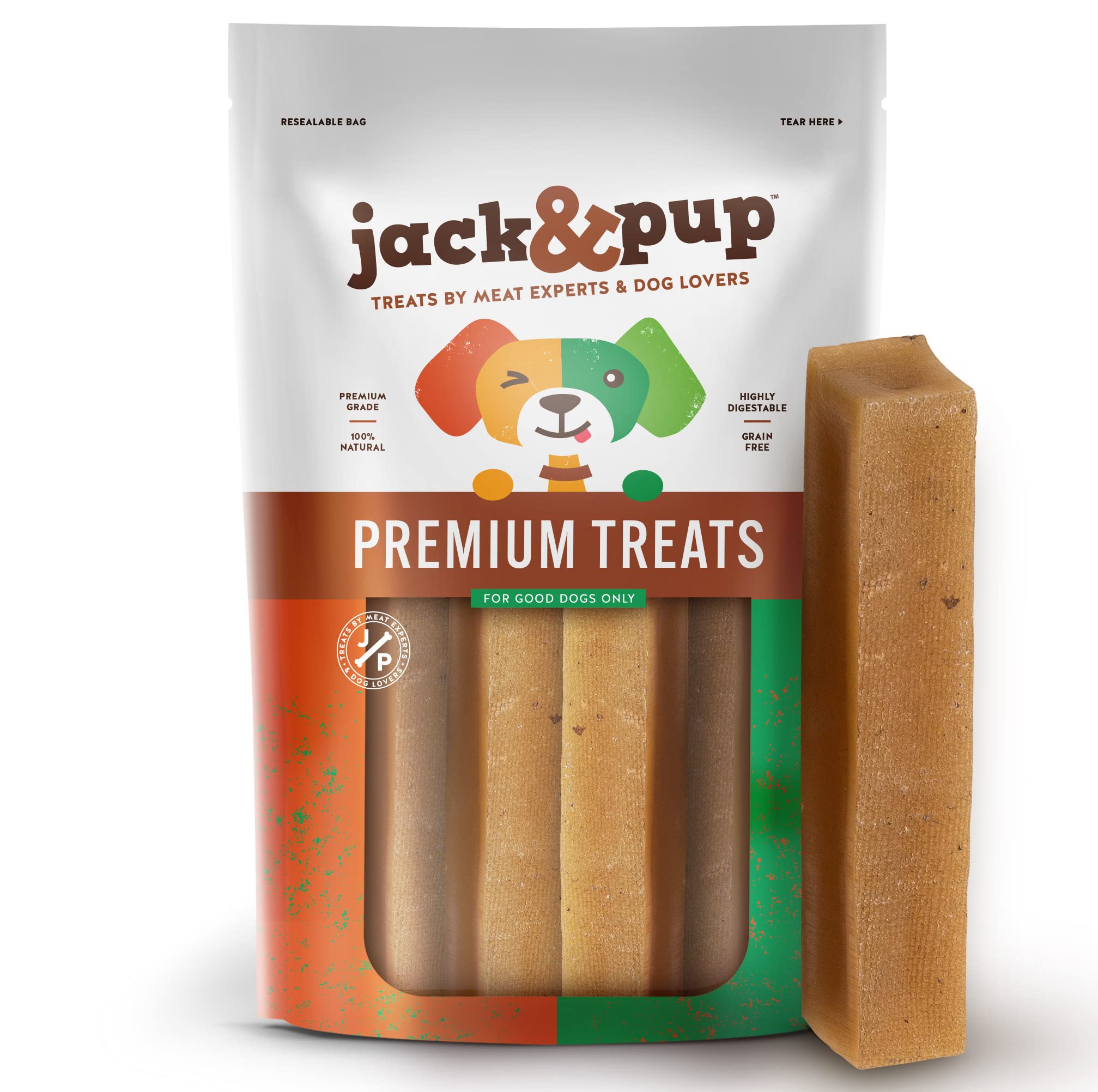 Jack&Pup Yak Cheese Himalayan Dog Chews | Dog Yak Chews for Large Dogs Aggressive Chewers | Hard Yak Cheese Stick (9oz, 3 Pack)