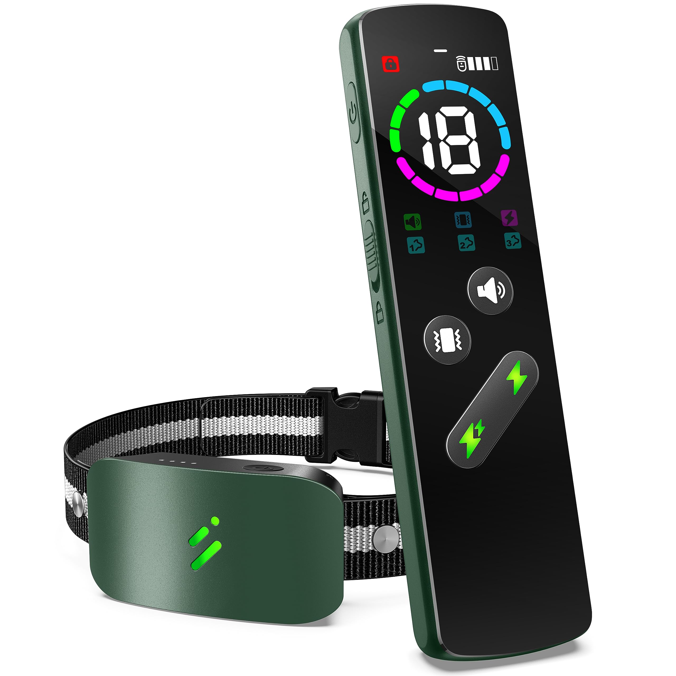 Pfixv Dog Training Collar With Remote Control 2680Ft Beep And Vibration Dog Collars, 4 Training Modes E Dog Trainer Collar, Waterproof E Dog Collar For Large Medium Small Dogs (8-120Lbs) Green