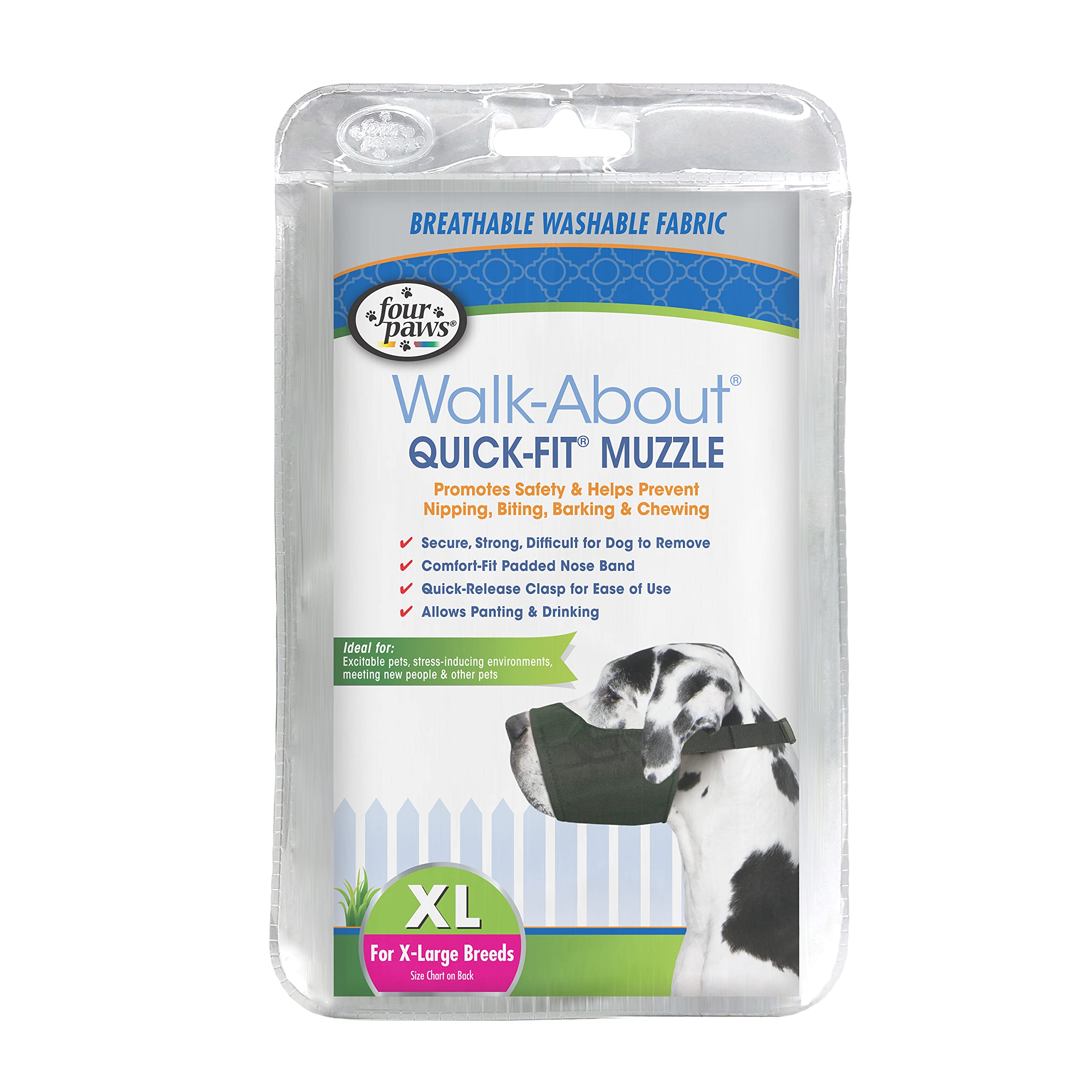 Four Paws Quick Fit Dog Muzzle, Black, Size 5