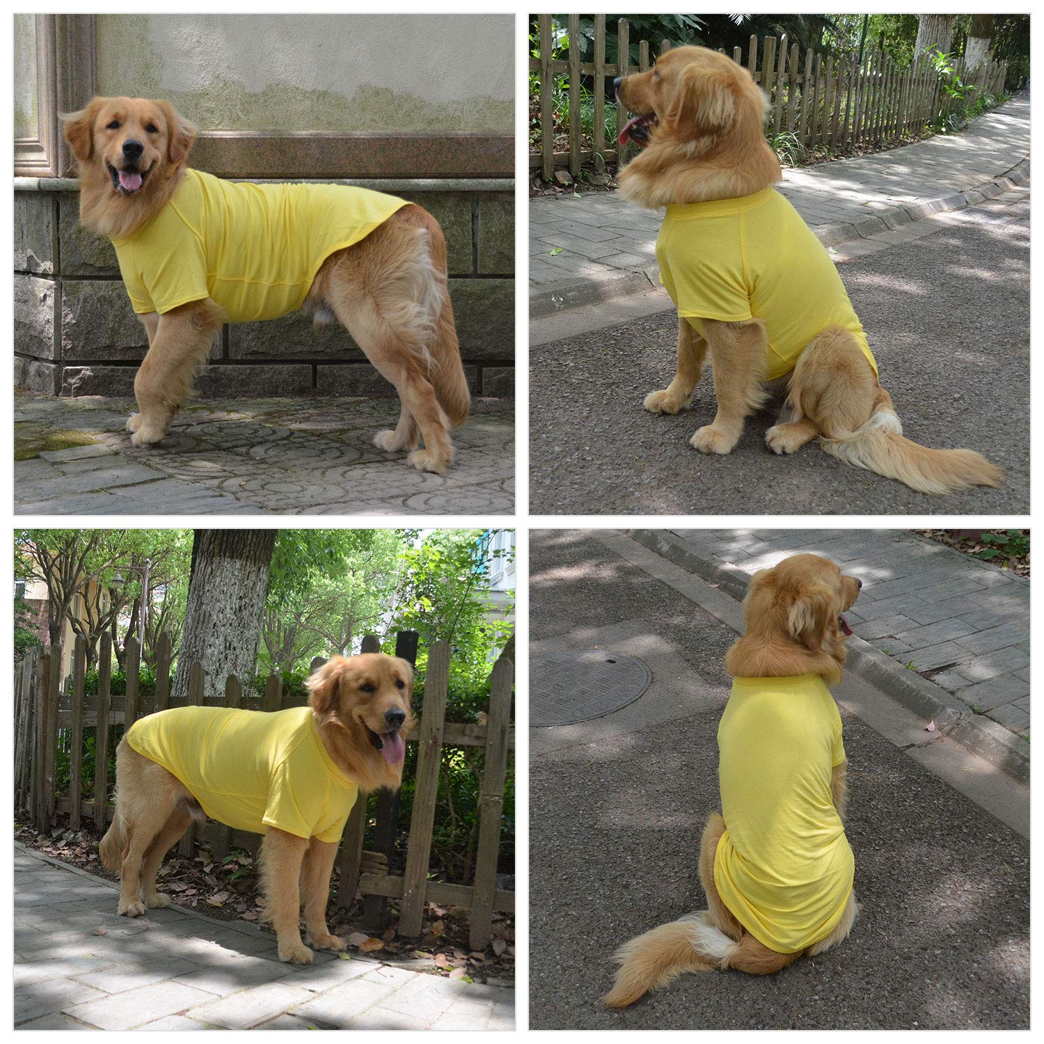 Lovelonglong 2019 Pet Clothing Dog Costumes Basic Blank T-Shirt Tee Shirts For Large Dogs Yellow Xxxxl