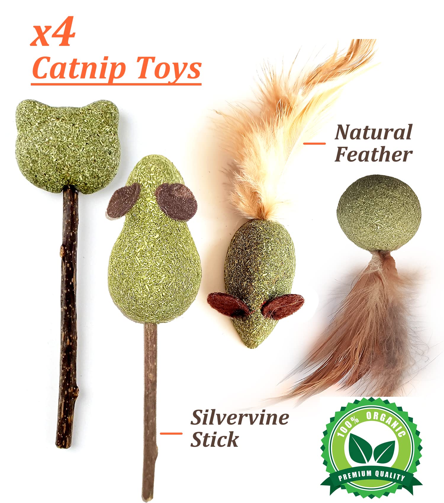 12 Pack Catnip Toys For Cats, Silvervine Sticks, Catnip Balls, Cat Nip Mice, Kicker Toys, Silver Vine Organic Chew Toys, Kitten