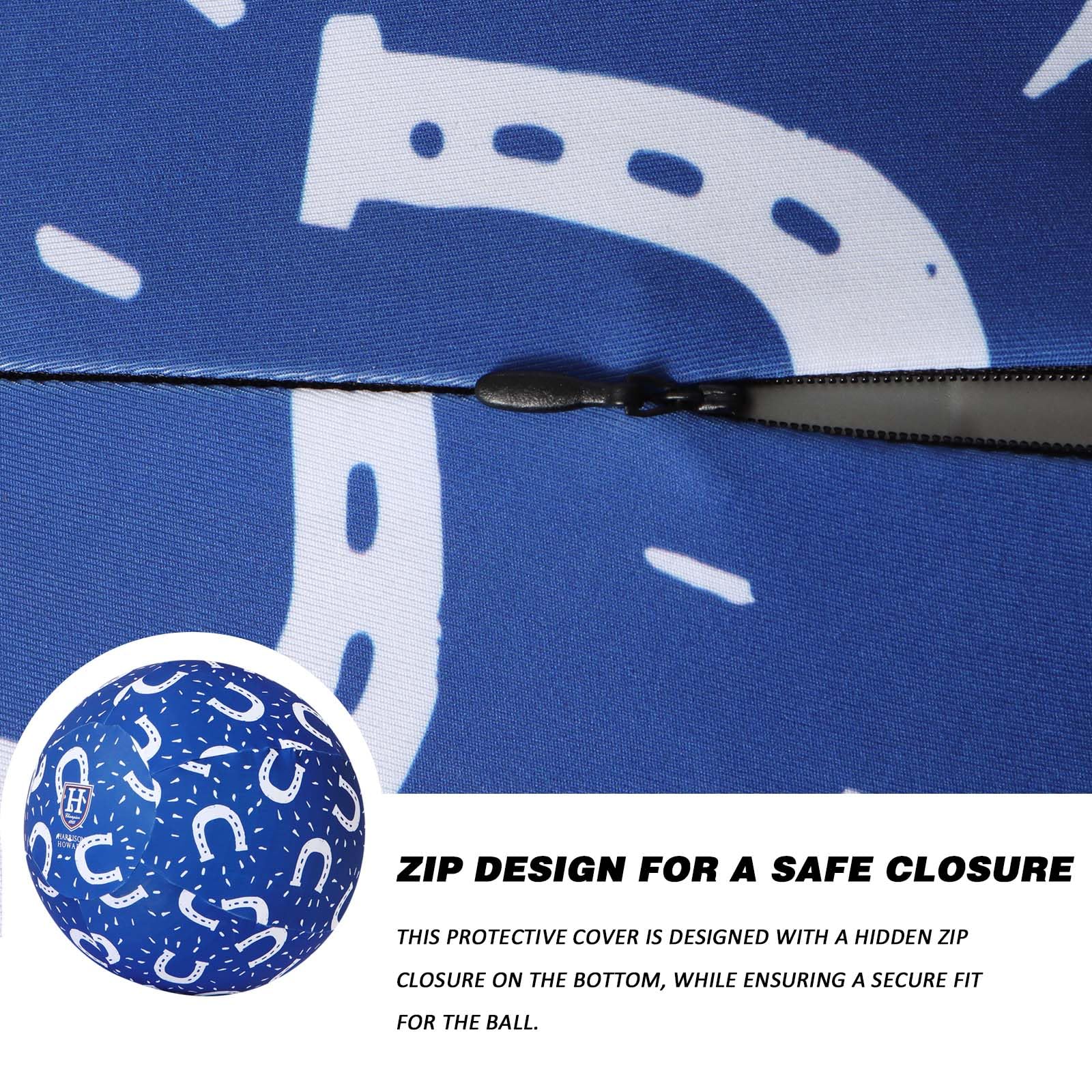 Harrison Howard Howdy Bally Horse Playball Mega Ball Cover For Equine Use - Exclusive Fun Patterns Protective Horseshoe Print 40