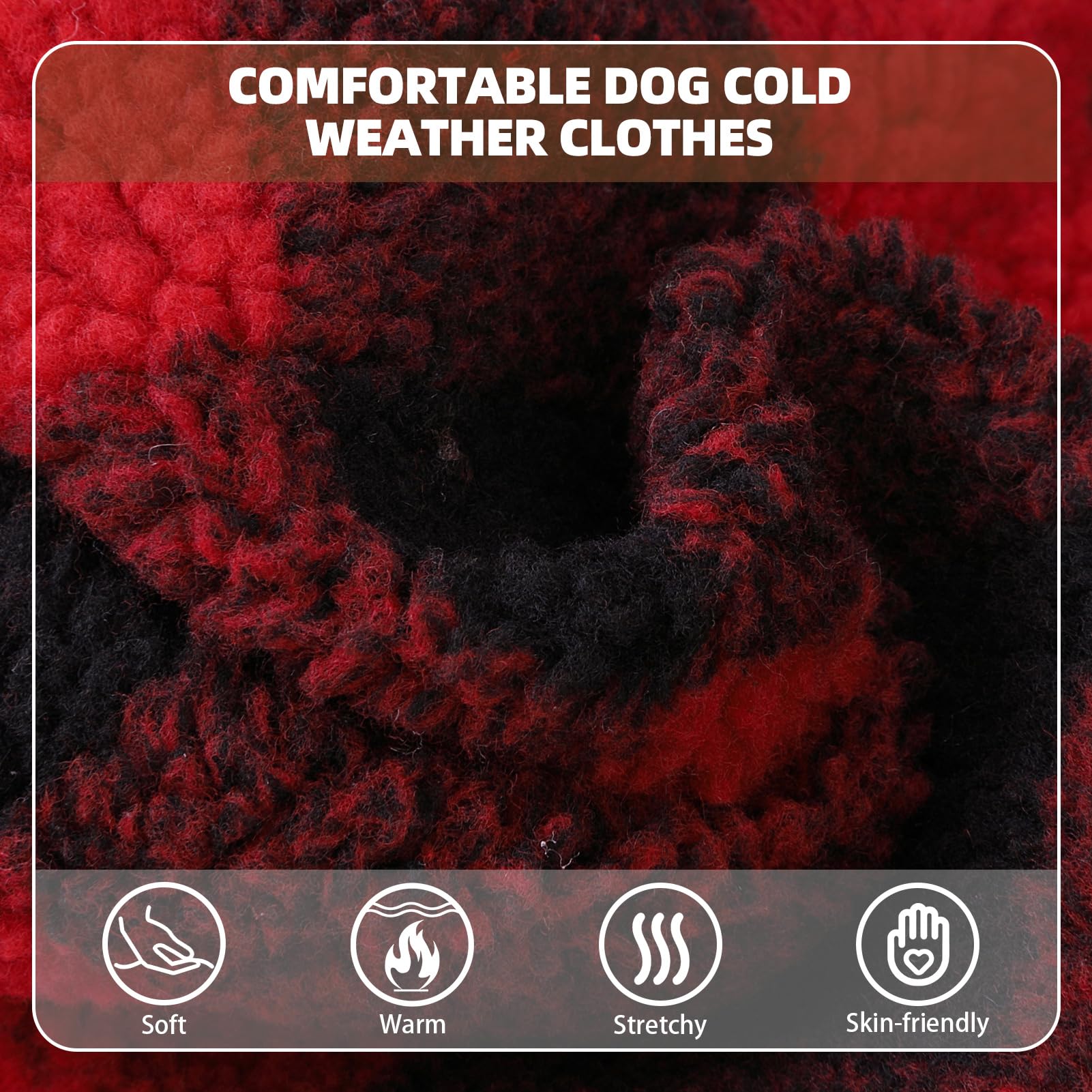 PUPTECK Dog Hoodie Puppy Sweatshirt Warm Dog Sweater Winter Clothes Cold Weather Coats for Small Medium Large Dogs, Red, M