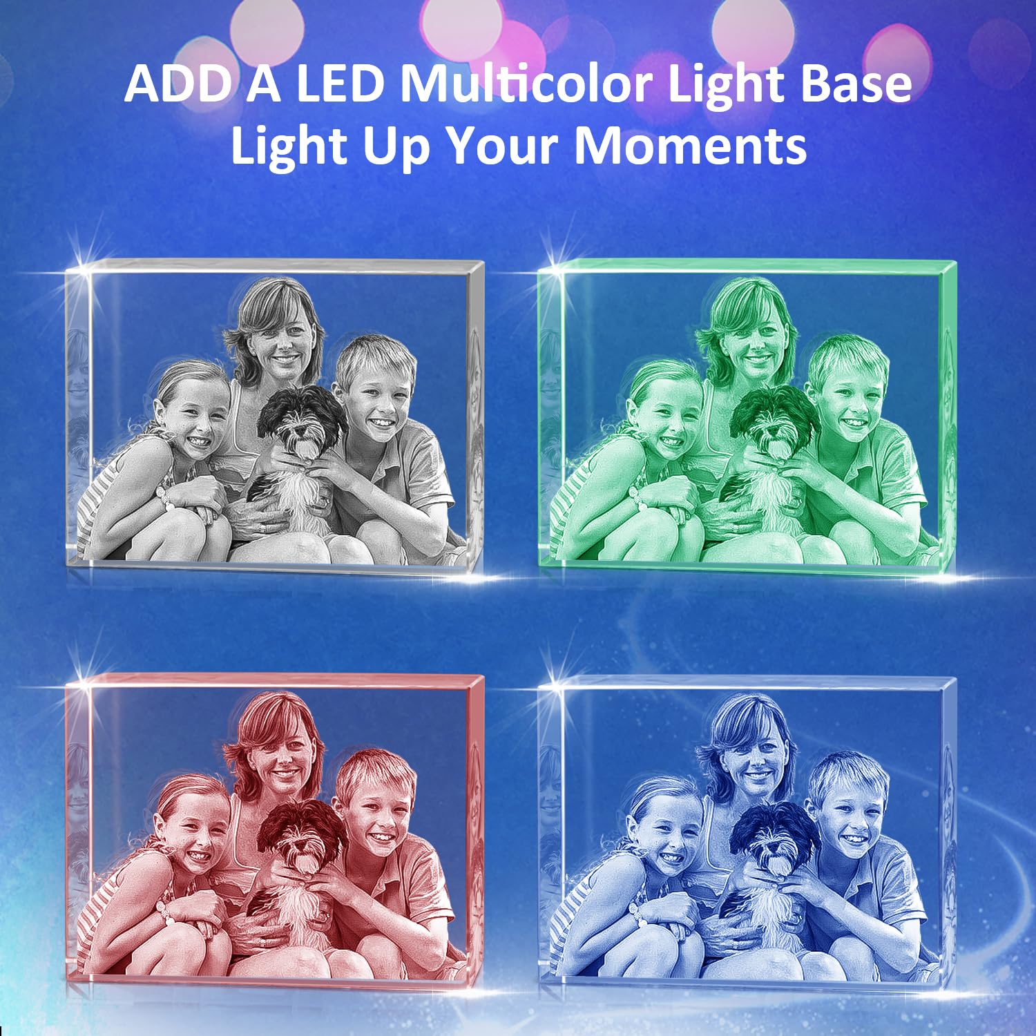 Han'S Laser Pet Memorial Gifts, Personalized 3D Crystal Photo For Loss Of A Dog Gift, Custom Picture Frame For Dogs Or Cats Owne