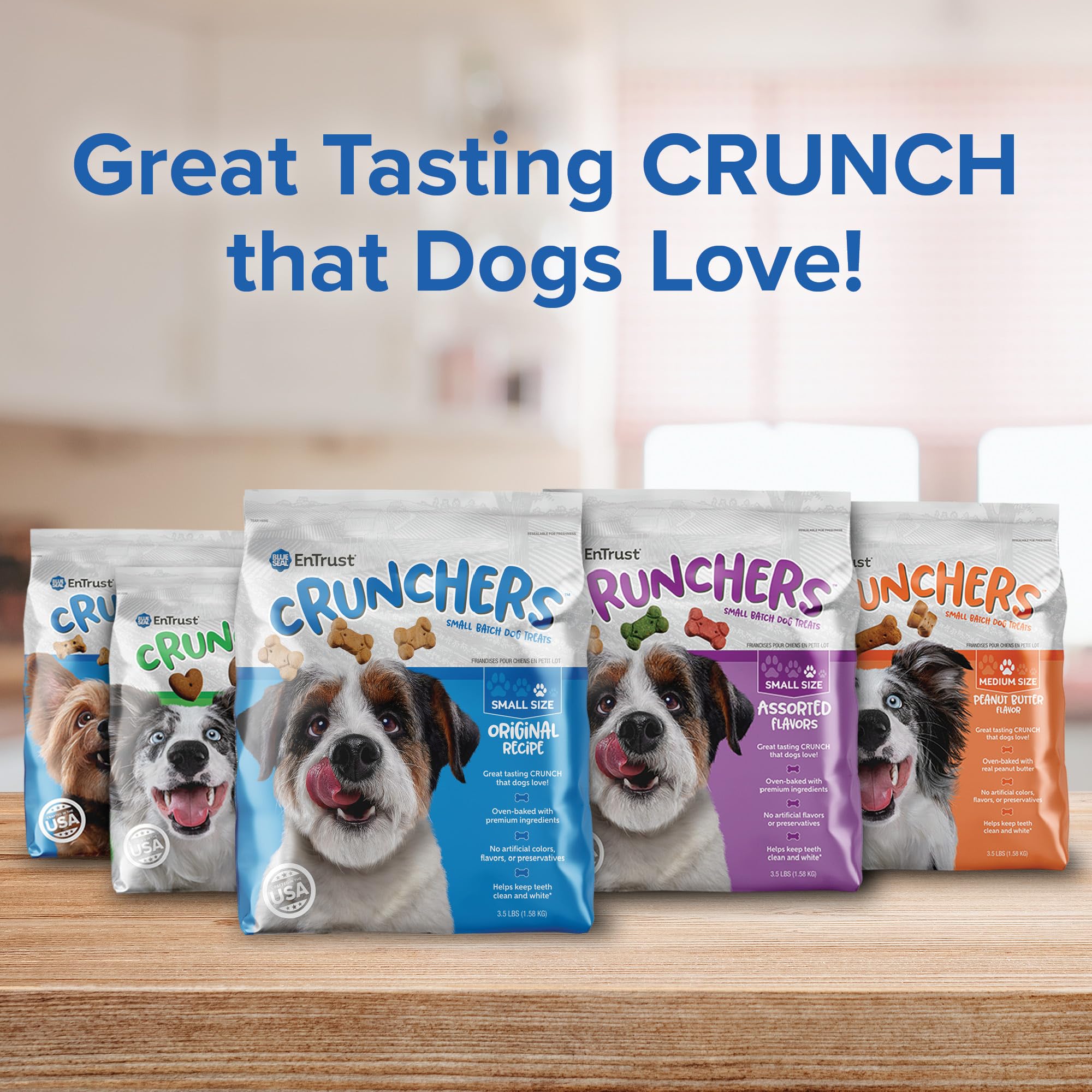 Blue Seal Kent Entrust Crunchers - Small Dog Treats, Original Recipe - Crunchy Oven Baked Biscuits with Premium Ingredients, Hea