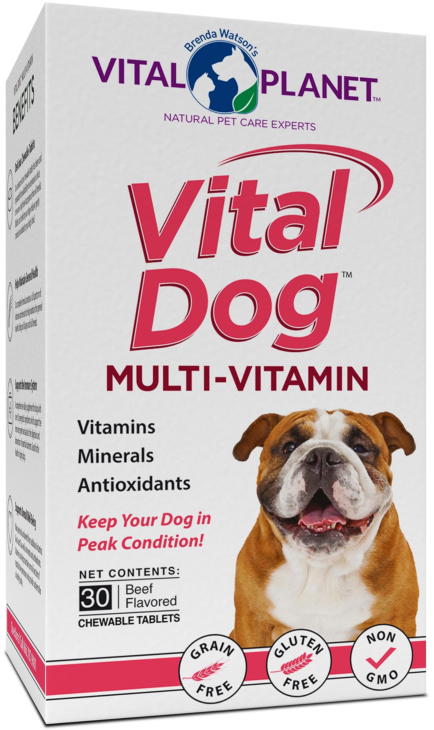 Vital Planet - Vital Dog Multi Vitamin Chewable Tablet Supplement for Everyday Health with Vitamins, Minerals and Antioxidants f
