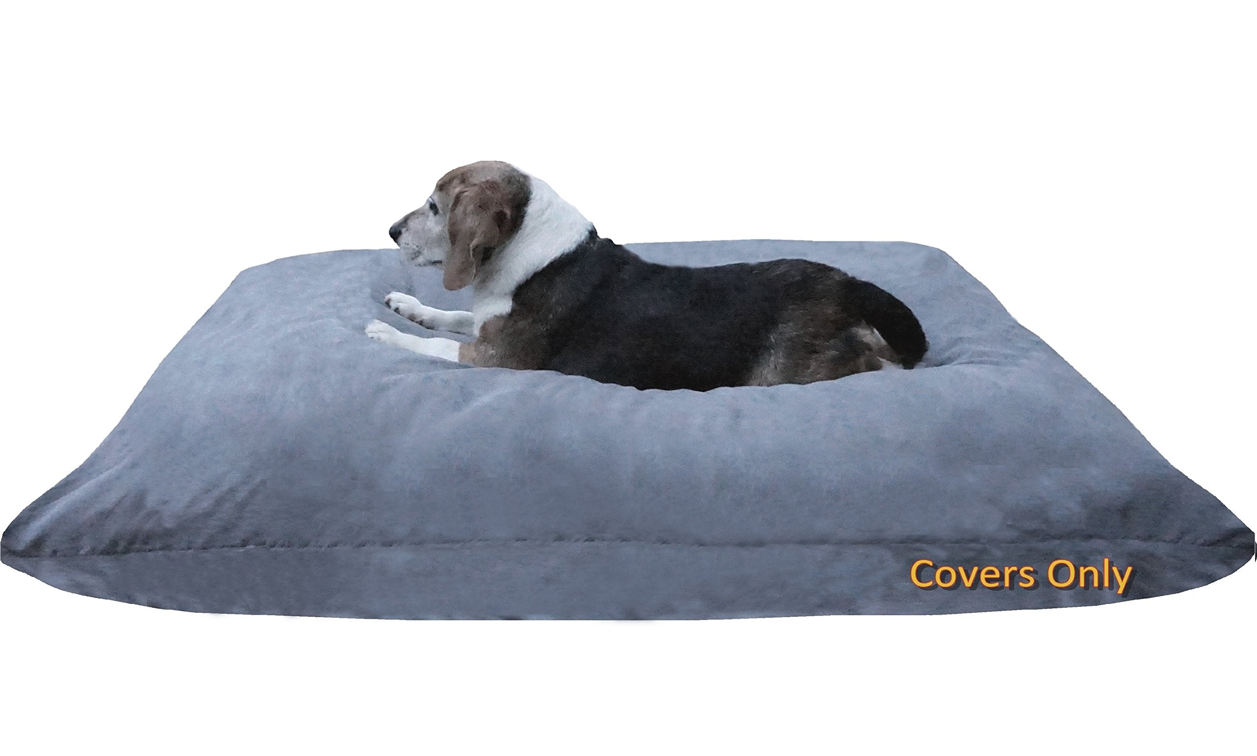 Dogbed4Less Do It Yourself Diy Pet Bed Pillow Duvet Suede Cover + Waterproof Internal Case For Dog/Cat At Large 48'X29' Gray Color - Covers Only