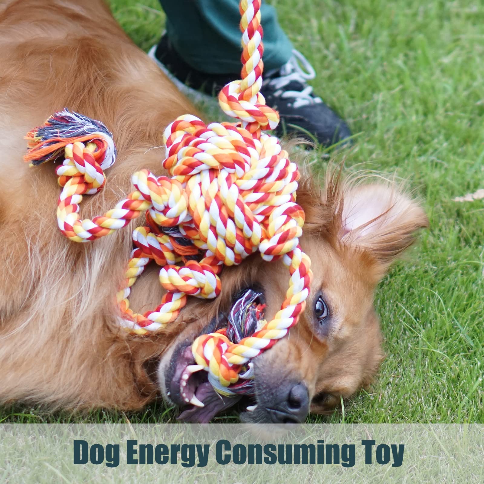 Meow&Woof Interactive Rope Toys Indestructible 1.7Lbs Ropes With 7 Knots For Aggressive Chewers And Large Dogs, Ideal For Multi-