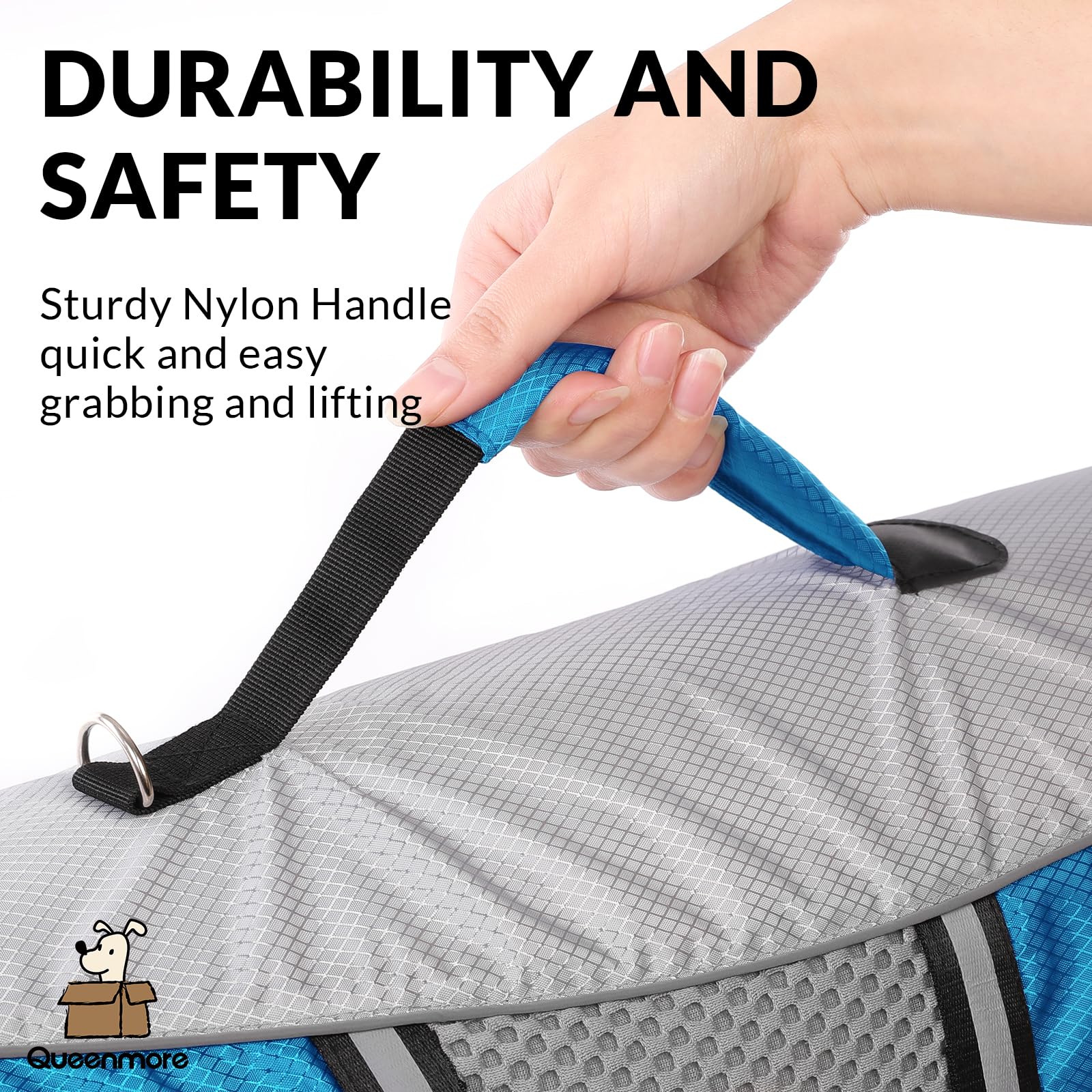 Queenmore Dog Life Jacket Vest For Swimming Boating Kayaking, Small Medium Doggie Puppy Life Preserver Lifesaver Pet Pfd Lifejac