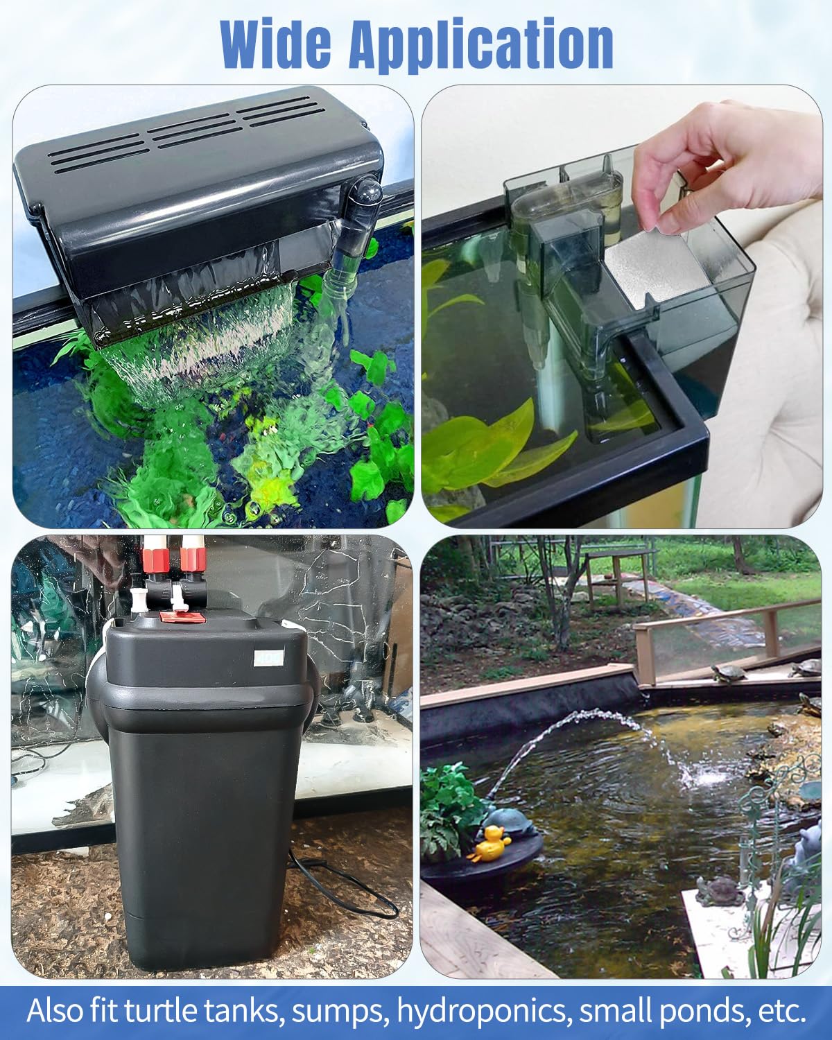 Pawfly 16 X 12 Inch Cuttable Aquarium Filter Media Pad, Sponge Filter Pad For Freshwater Saltwater Fish Tanks, 8-Layer Aquarium