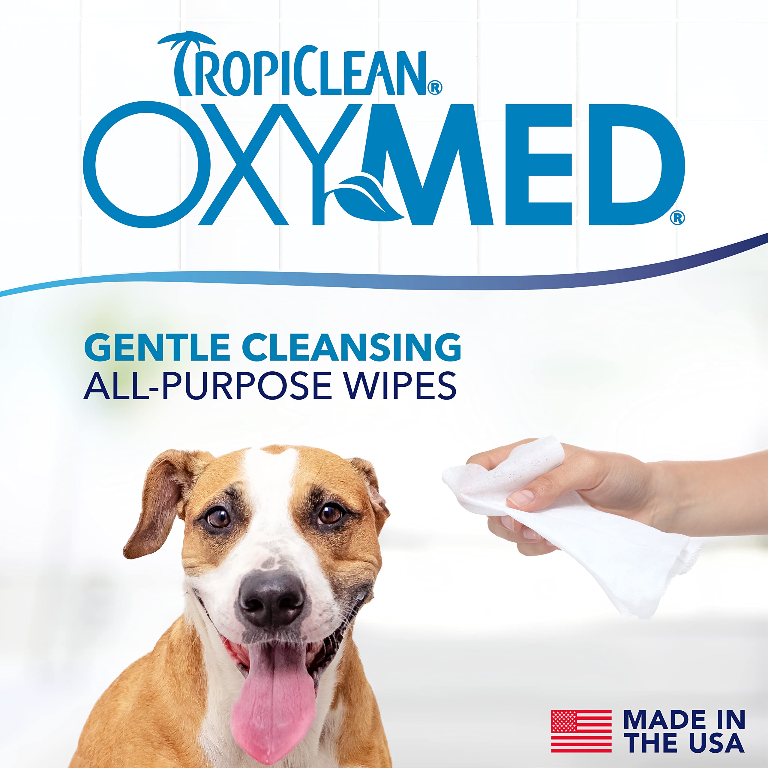 TropiClean Soothing Cat & Dog Wipes for Paws & Butt, 50 Count, Anti-Itch Relief, OXSTWP50CT