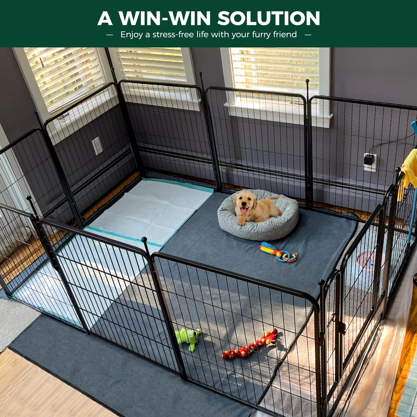 Fxw Rollick Dog Playpen For Yard, Rv Camping, 40 Inch 8 Panels For Medium And Large Dogs│Patented