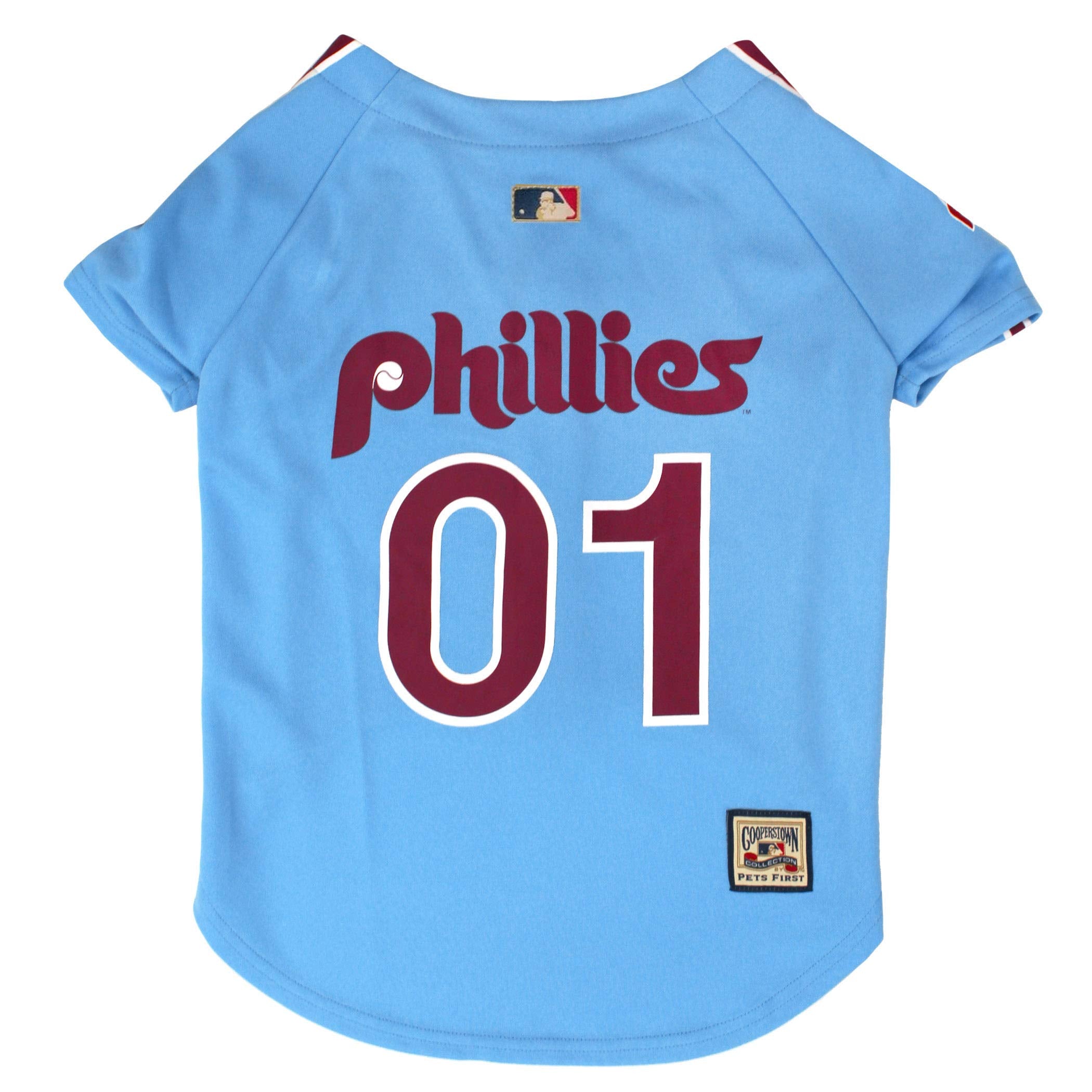 MLB Philadelphia Phillies Vintage Throwback Jersey for Dogs & Cats in Team Color. Comfortable Polycotton Material, Medium