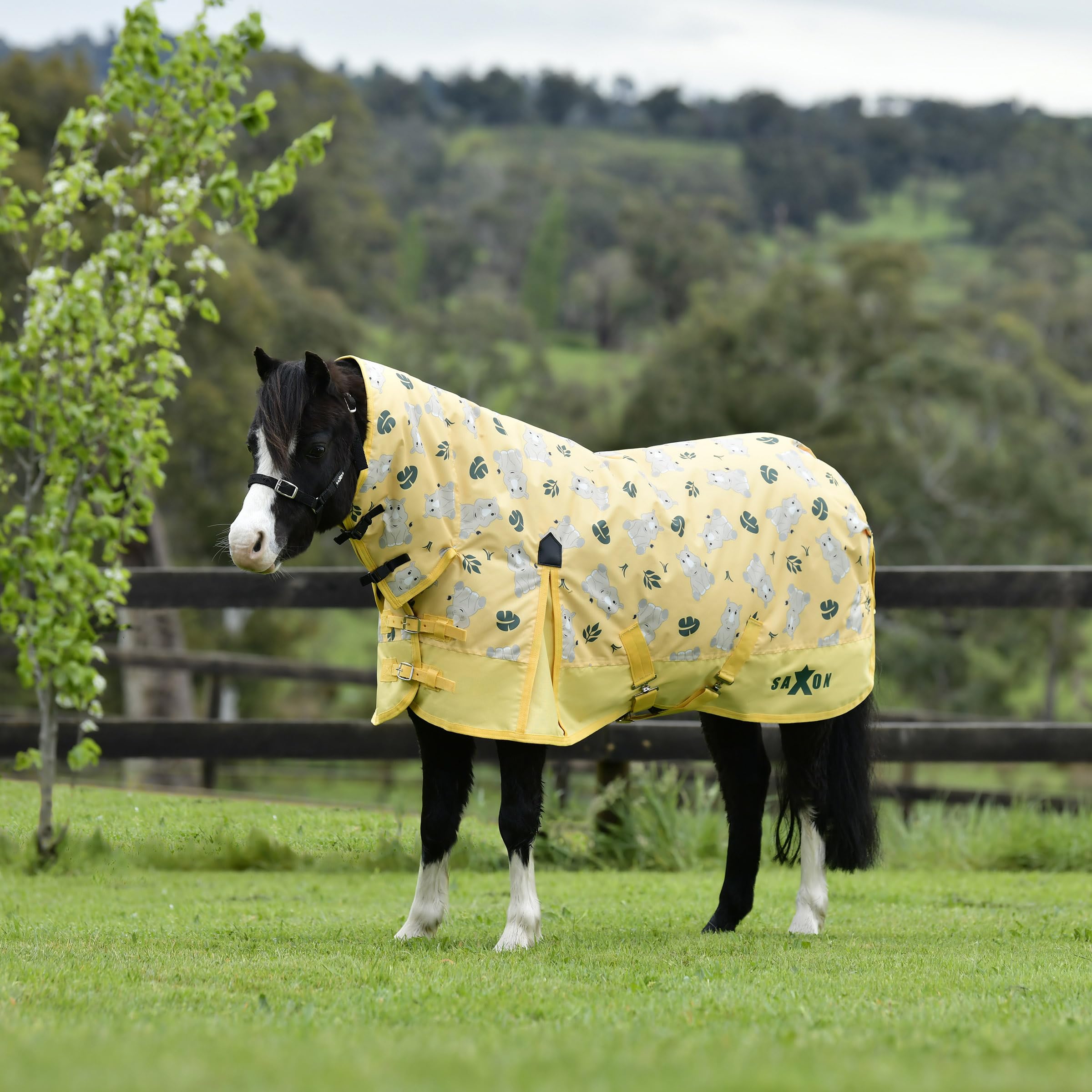 Saxon 600D Pony Combo Neck Medium, Rhino Print, 39