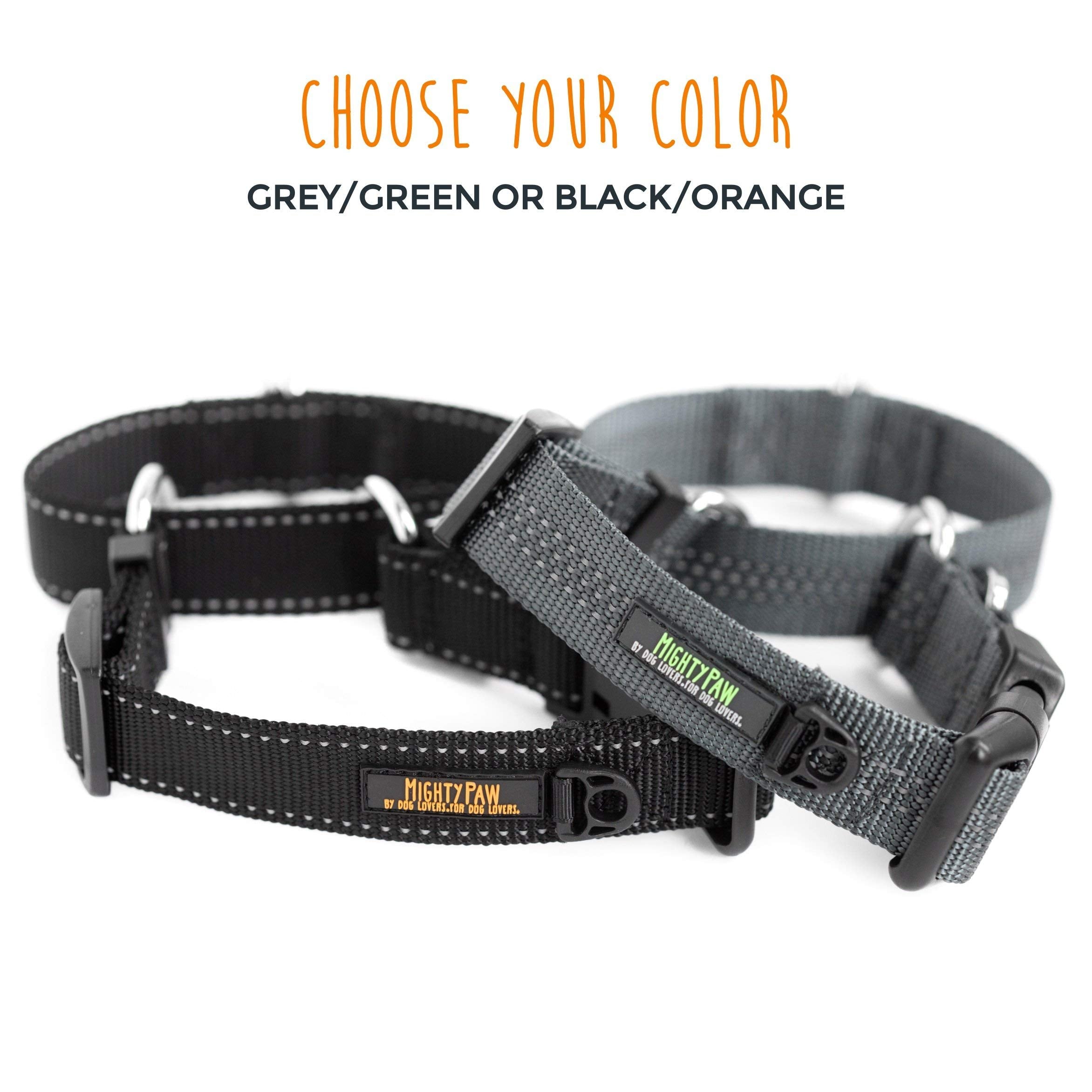 Mighty Paw Martingale Nylon Dog Collar - Martingale Training Collar - Slip Design For Controlled Pet Training Collars - Enhanced