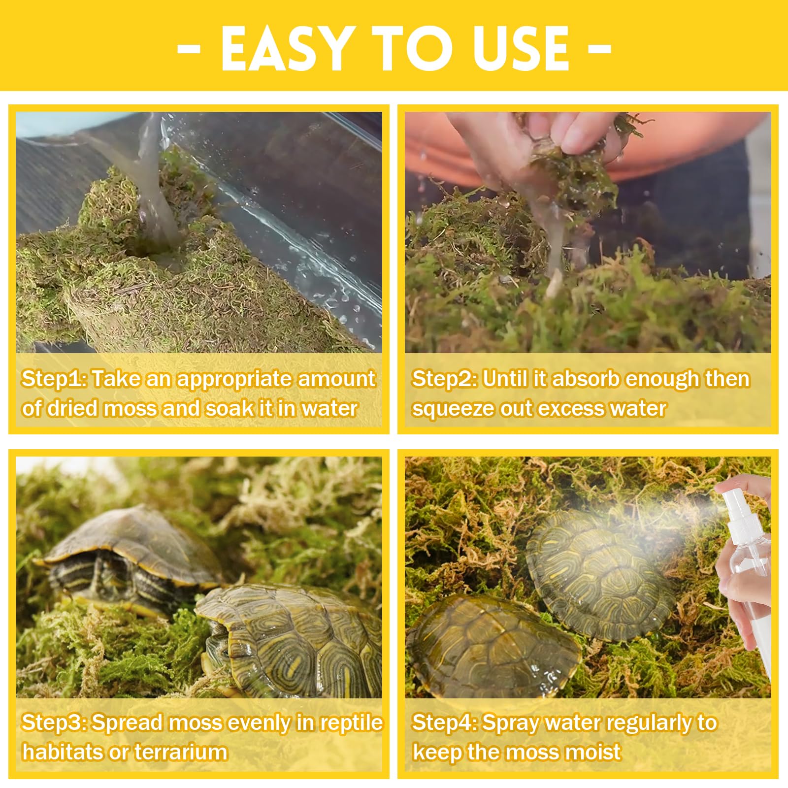 Riare 2.6LB Premium Sphagnum Moss for Reptiles- 100QT Natural Live Moss Reptile Moss Bedding for Terrarium, Hatching, Forest Sph