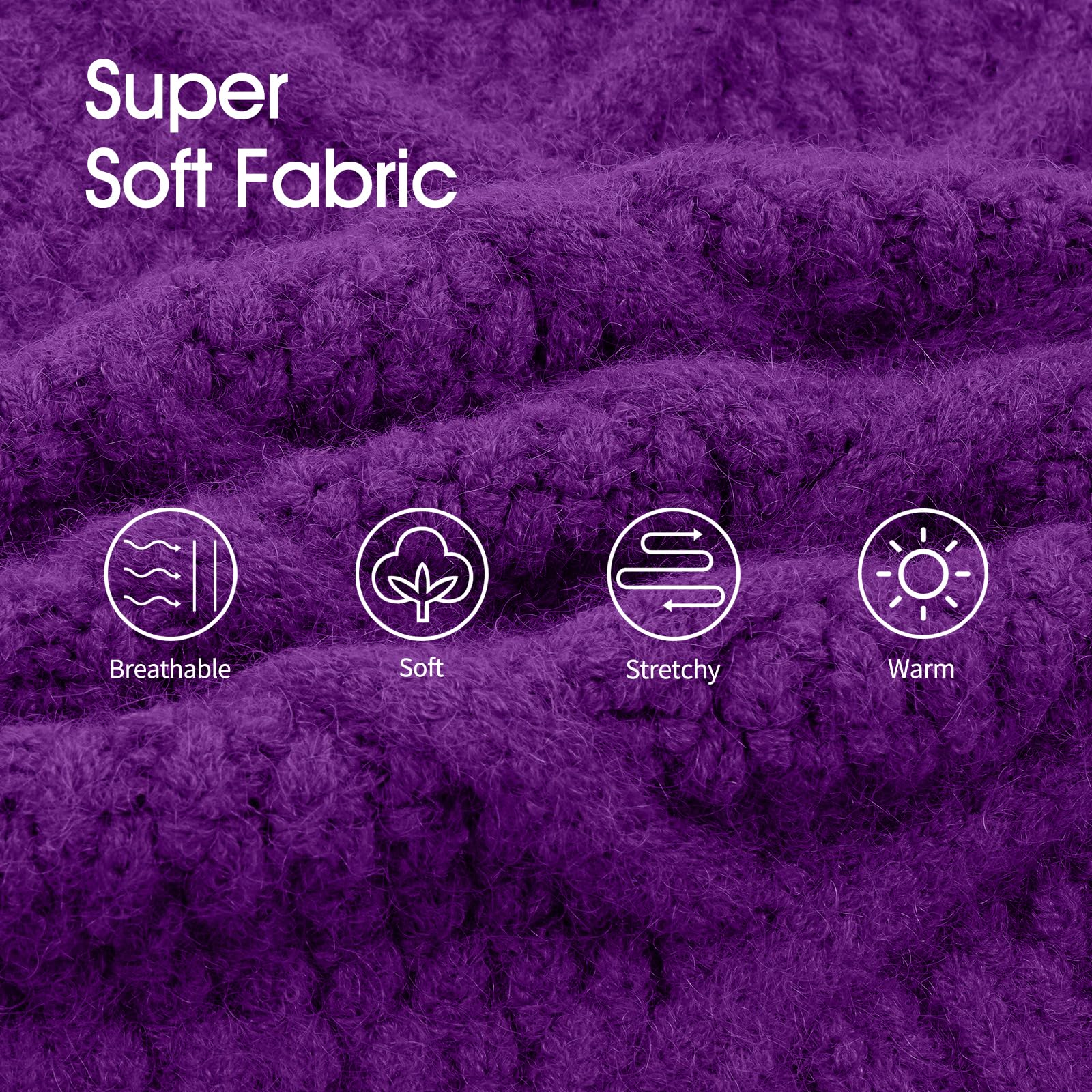 Iecoii Purple Extra Large Dog Sweater, Warm Winter Coat For Large Dogs, Knitwear, Doberman, Great Dane, 4Xl