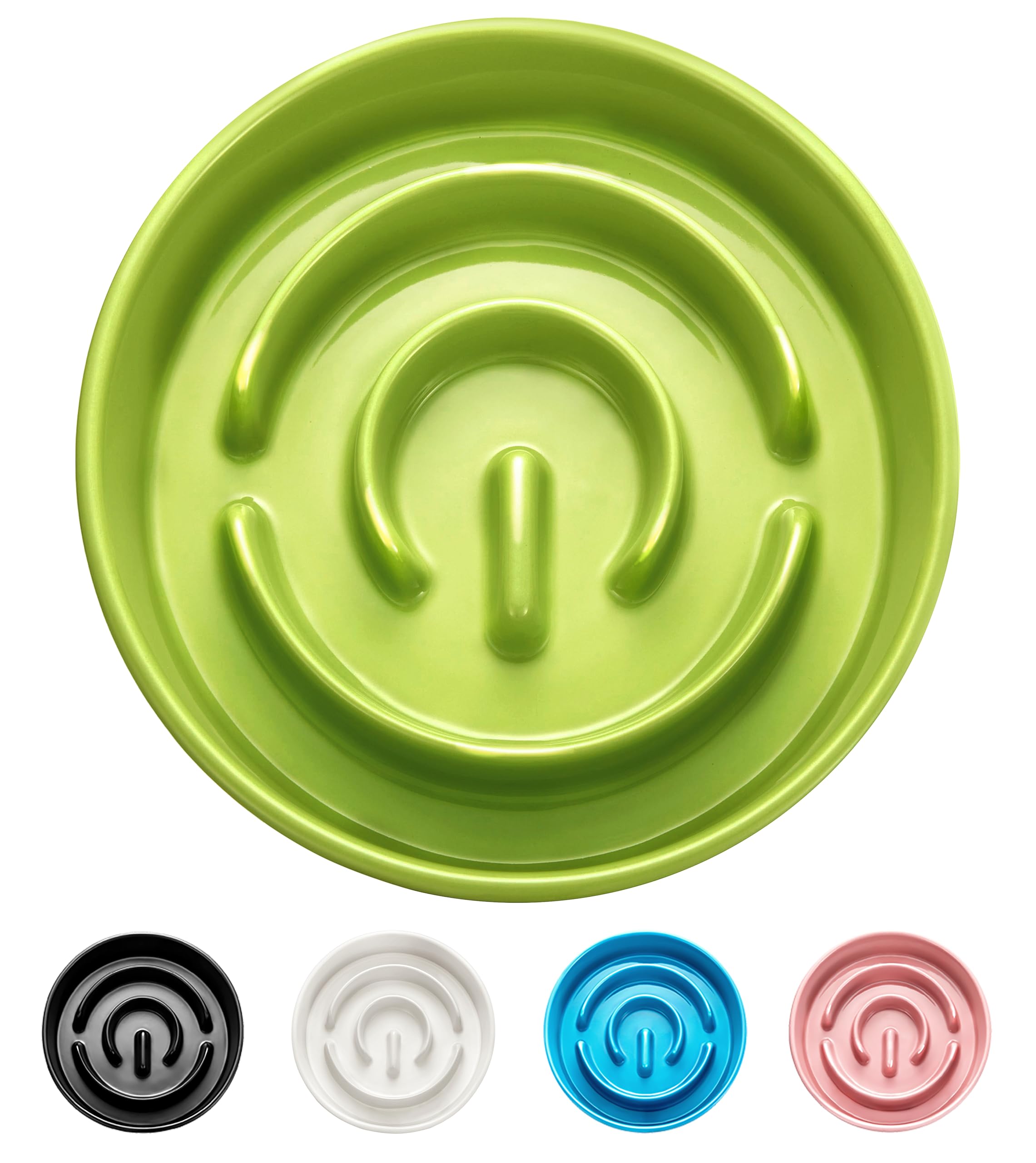 Mopang Ceramic Slow Feeder Dog Bowls, 2.0 Cups Slow Feeder For Medium And Large Dogs, Puzzle Maze Bowl To Slow Down Eating, 30Oz