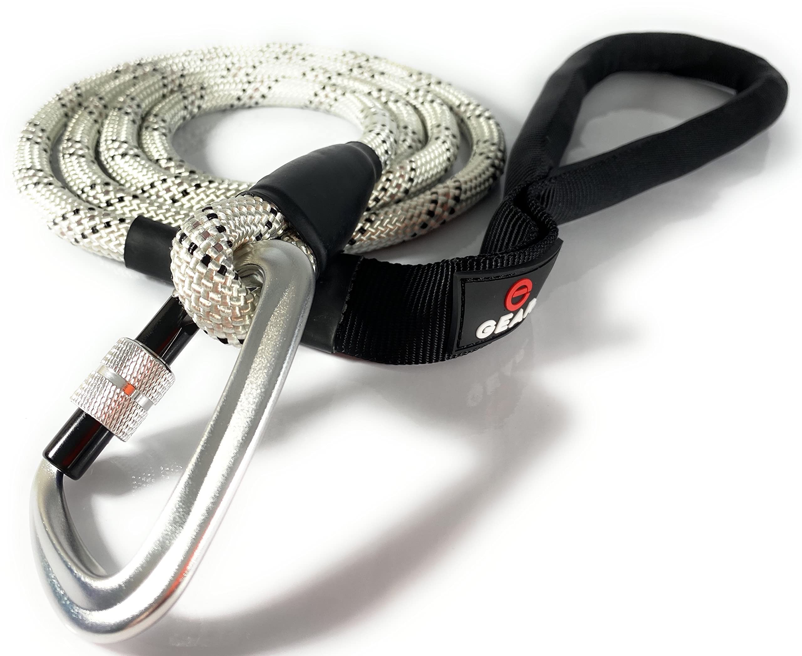 Enthusiast Gear Rope Dog Leash With Locking Carabiner For Large Medium Small Breeds And Puppy | Sturdy And Durable With Reflective Braiding For Walking, Running, Hiking Or Training (6' Foot)
