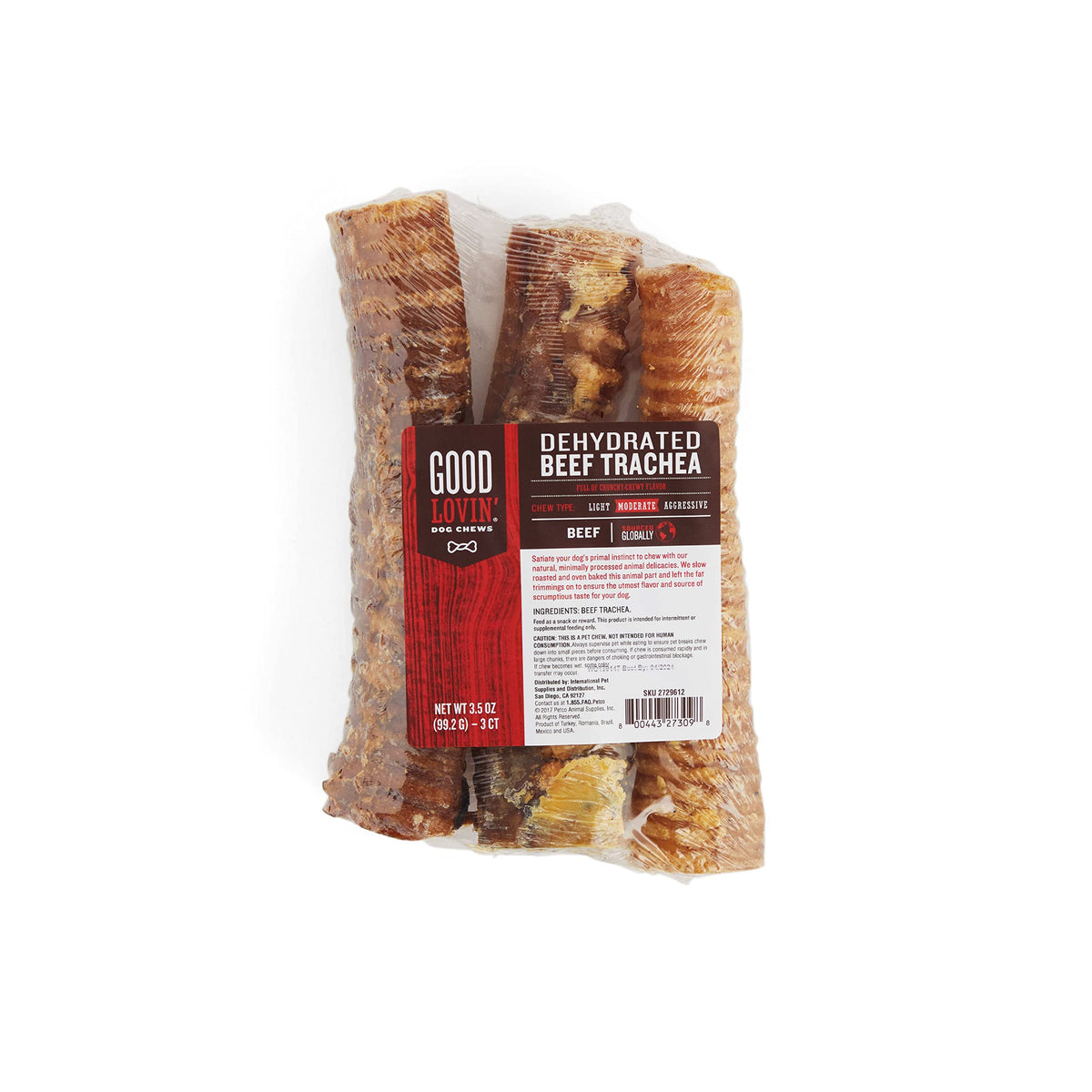 Good Lovin' Dehydrated Beef Trachea Dog Chews 3.5 Oz Pack Of 3