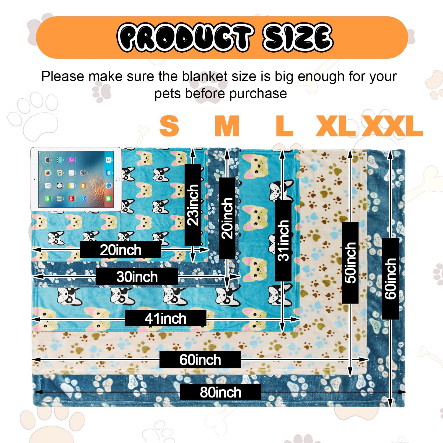 1 Pack 3 Blankets For Dogs Blankets For Large Dogs Medium Dog Blanket Super Soft Fluffy Premium Fleece Pet Blanket Flannel Throw For Dog Puppy Cat Paw Blanket,Navy Blue(41X31 Inch)